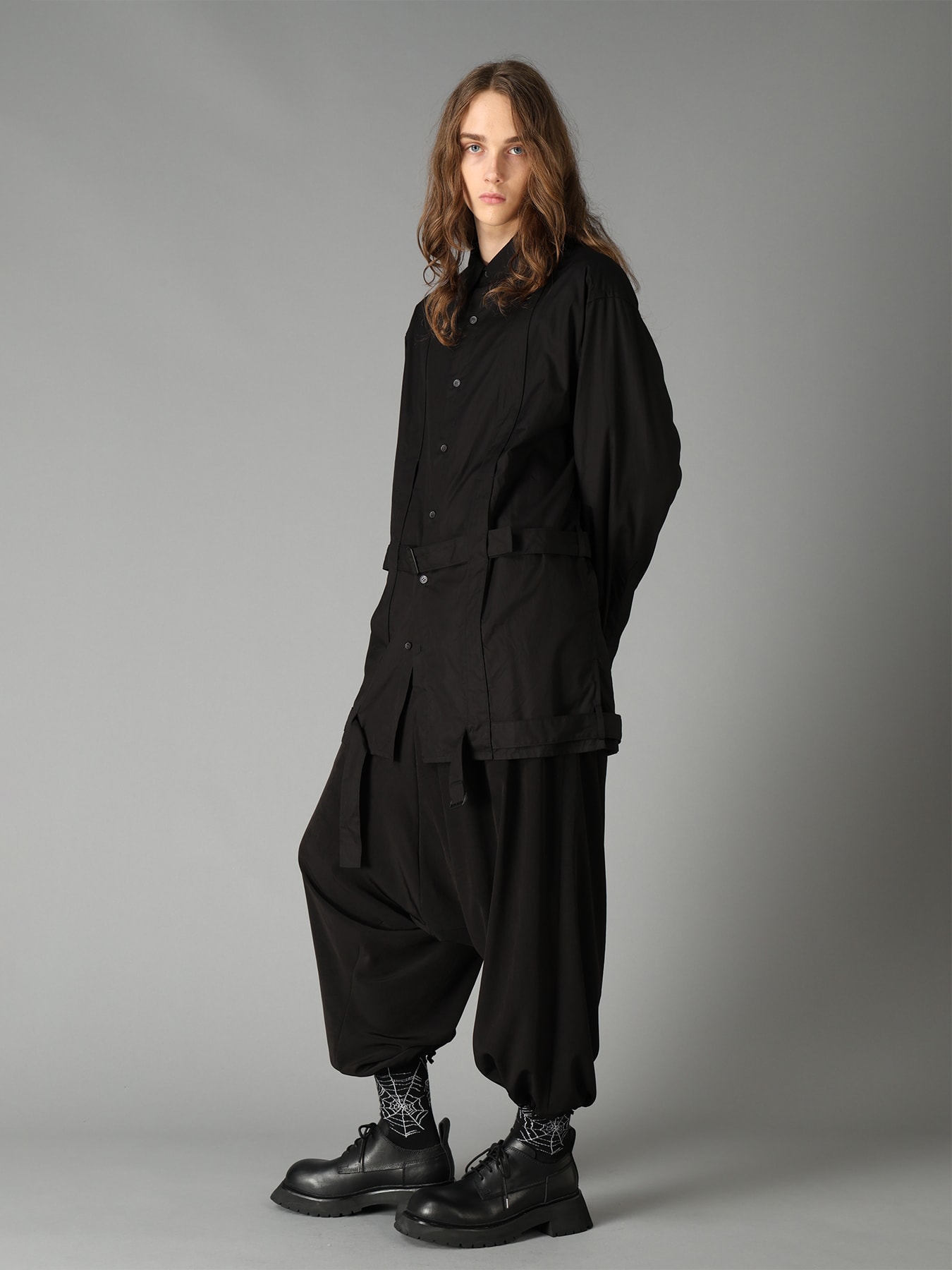 100/2 COTTON BROAD BELT DETAIL BIG SHIRT