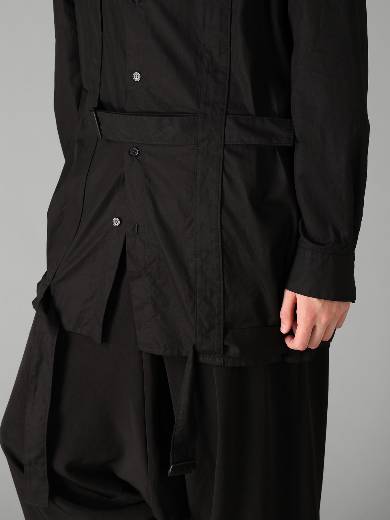 100/2 COTTON BROAD BELT DETAIL BIG SHIRT