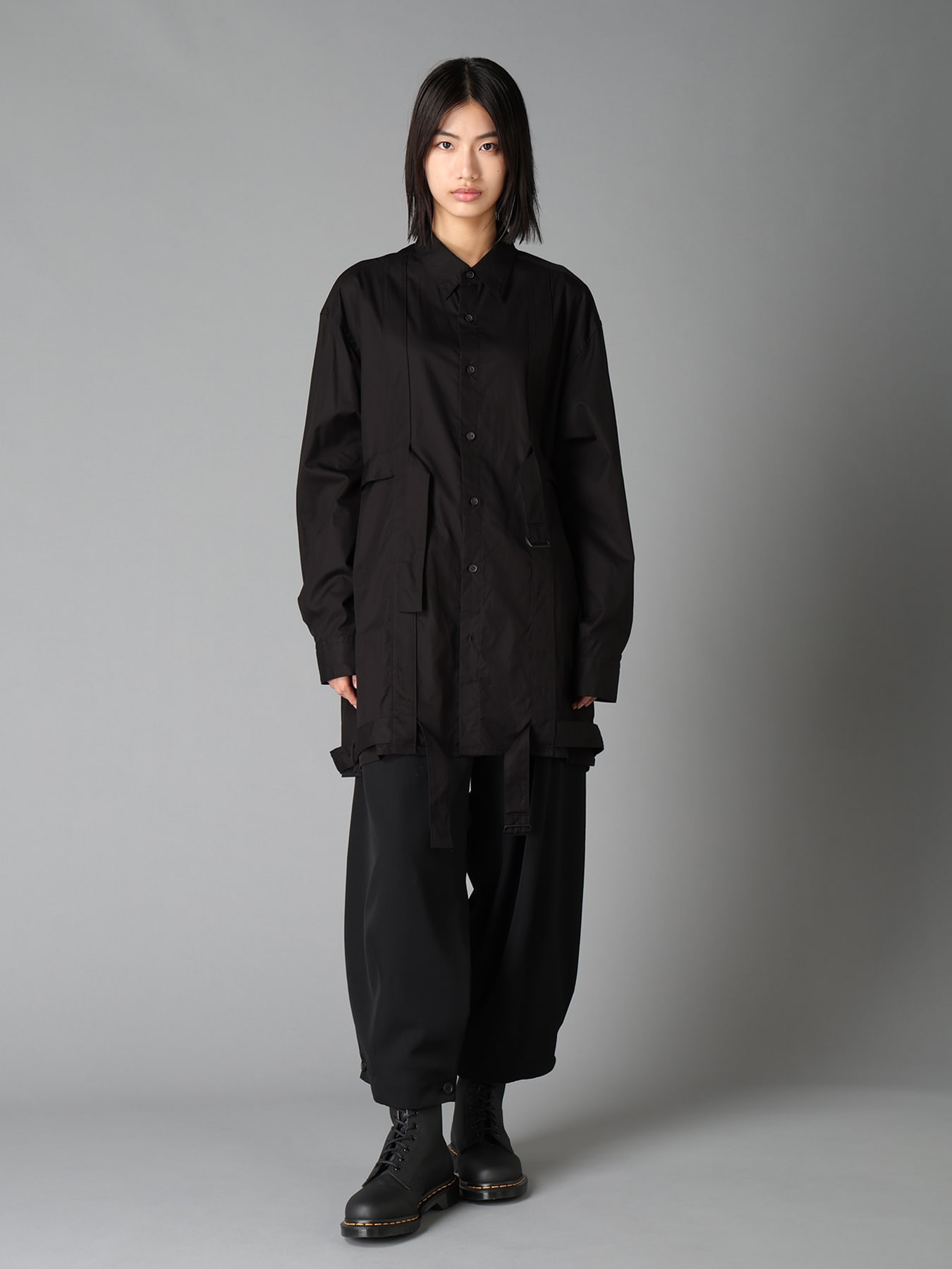 100/2 COTTON BROAD BELT DETAIL BIG SHIRT