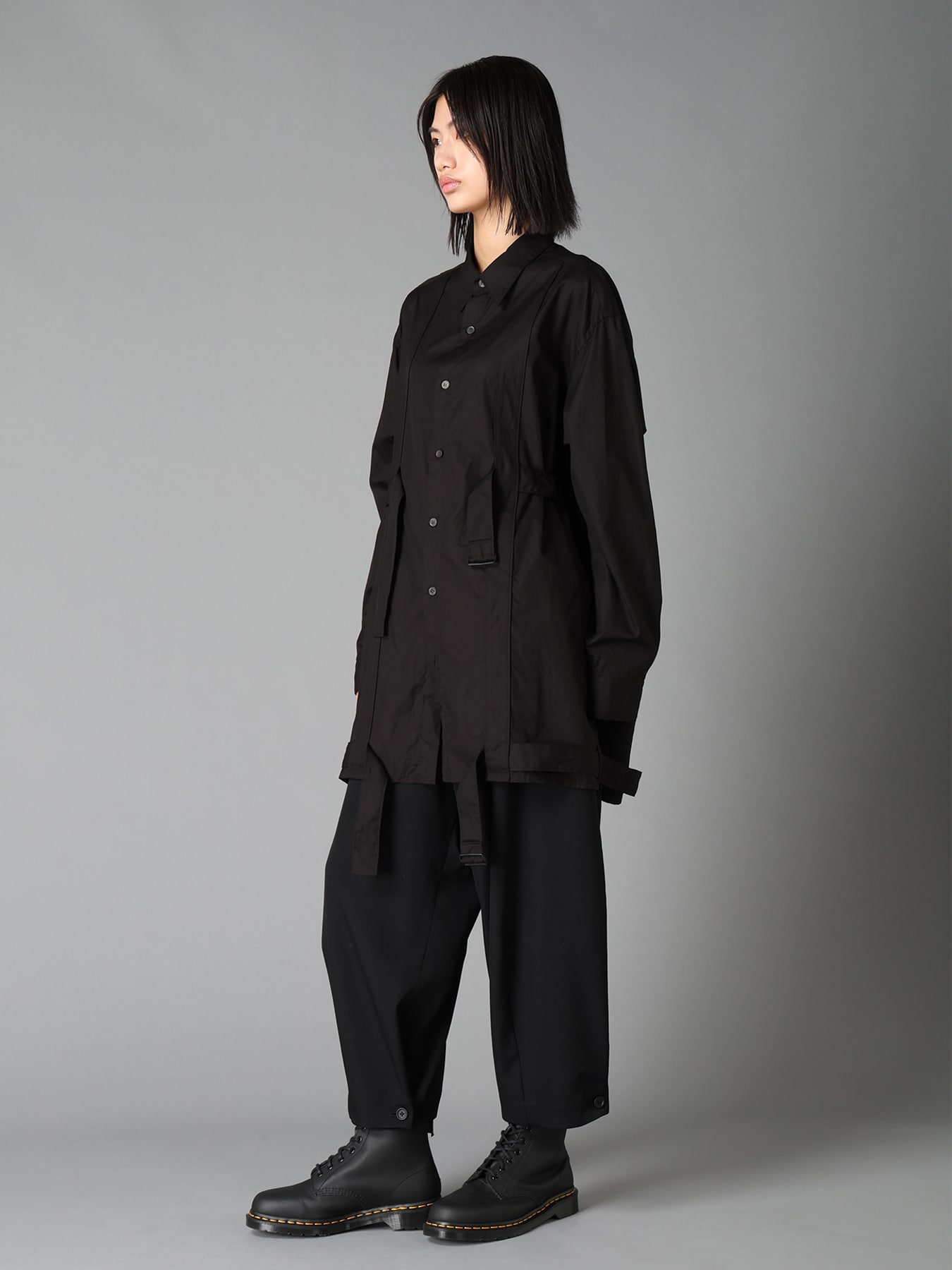 100/2 COTTON BROAD BELT DETAIL BIG SHIRT