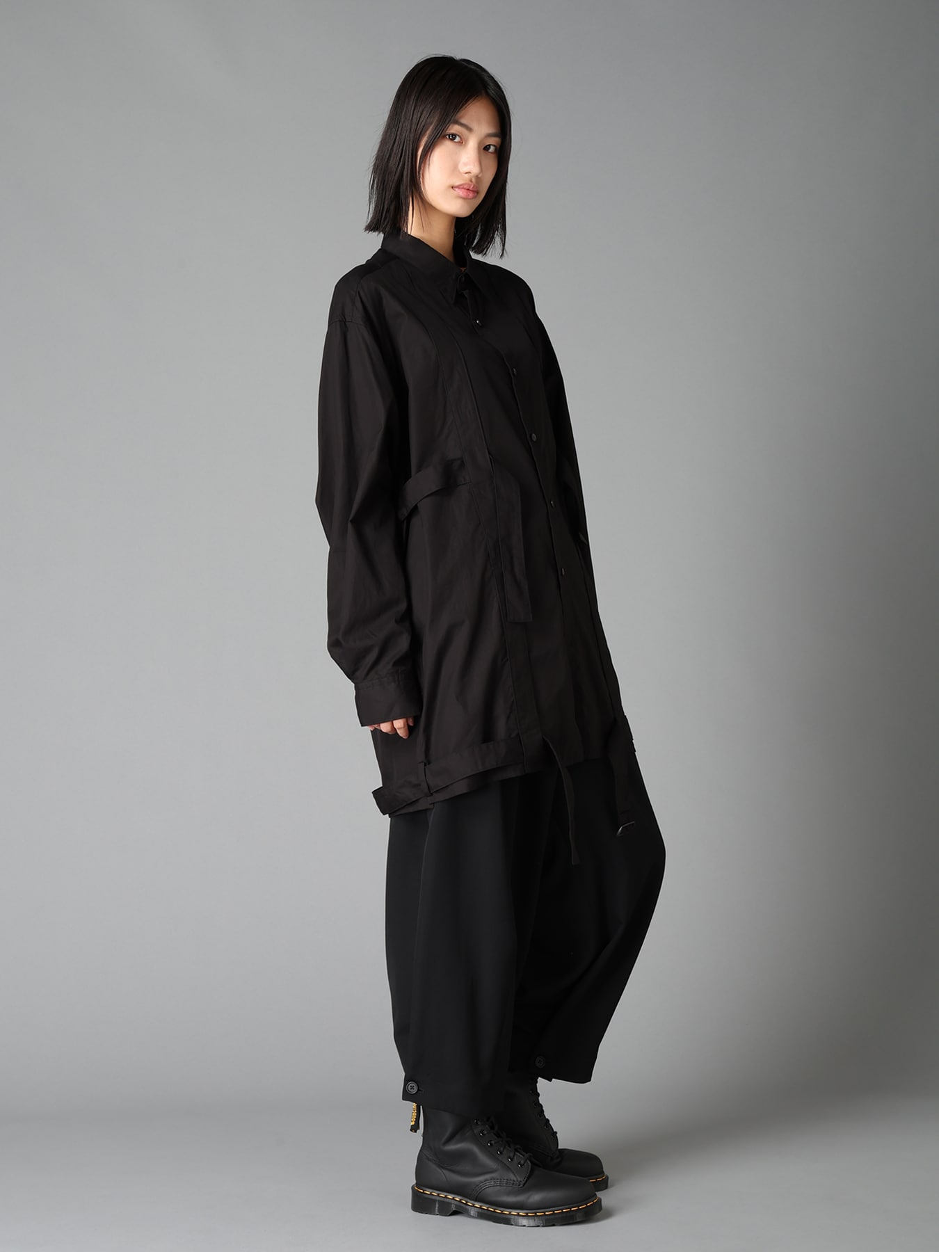 100/2 COTTON BROAD BELT DETAIL BIG SHIRT