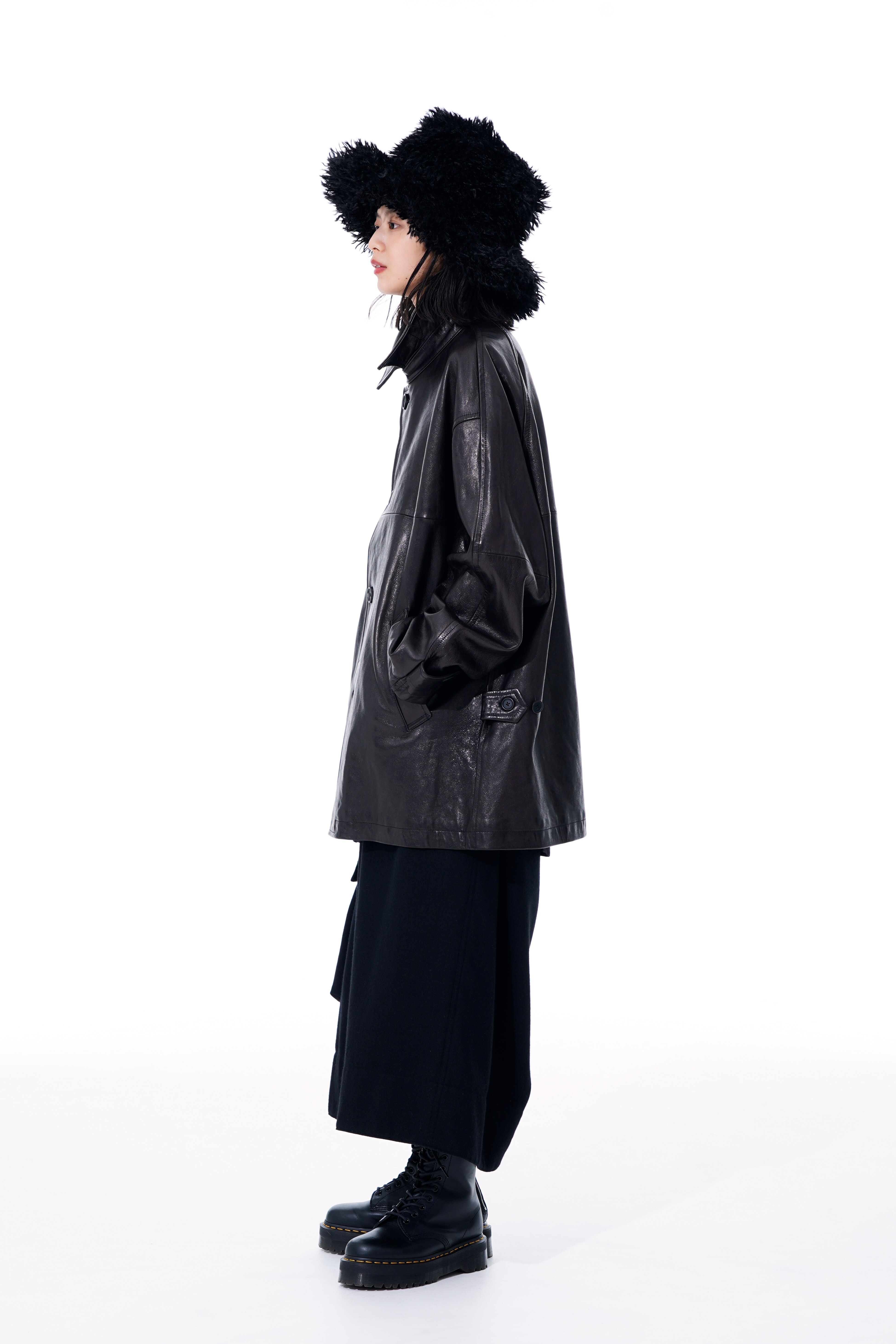 ヨウジヤマモト Sheepskin leather Car Coat-