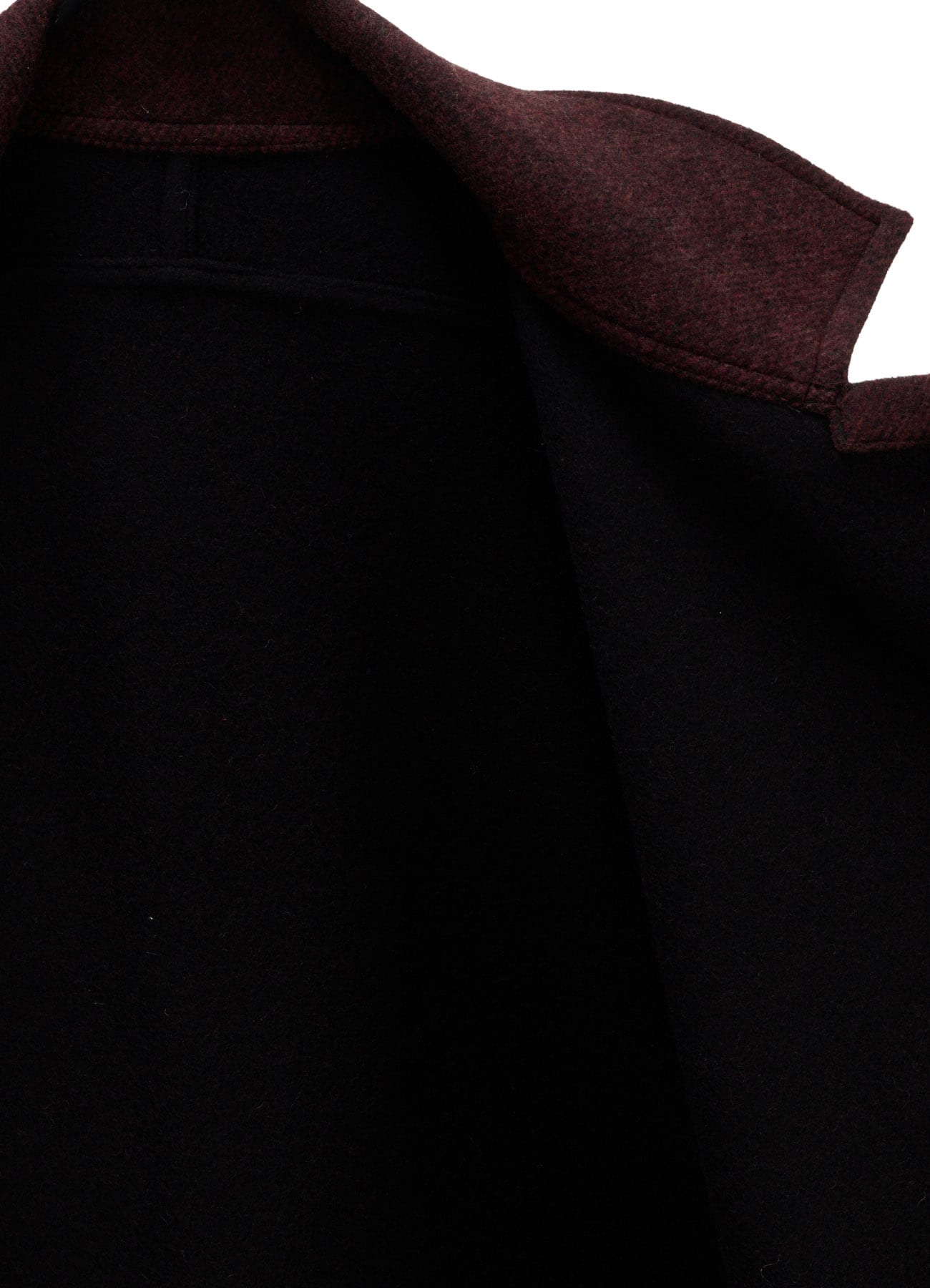 SOFT DOUBLE-WEAVE MELTON REVERSIBLE BUTTONLESS COAT