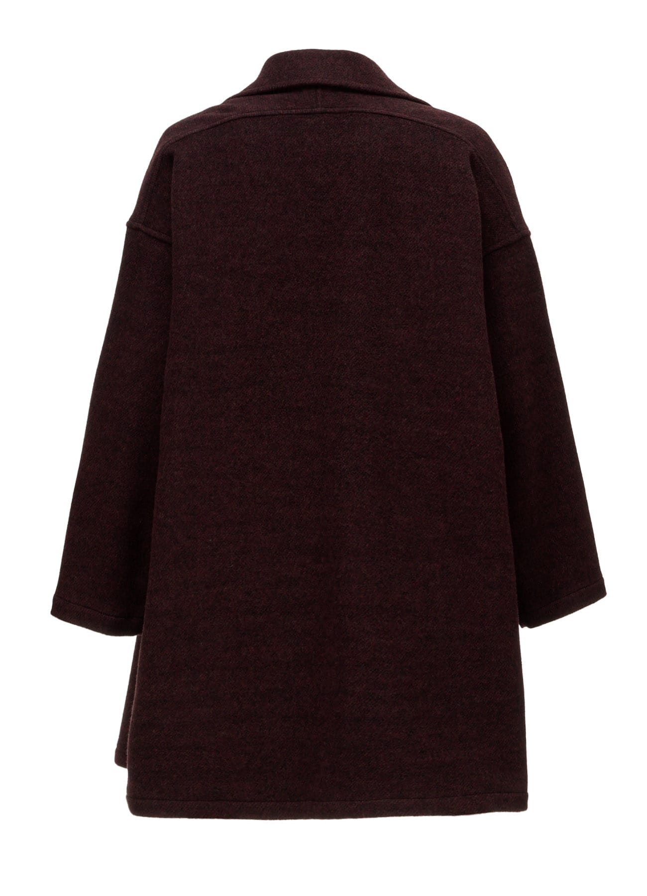 SOFT DOUBLE-WEAVE MELTON REVERSIBLE BUTTONLESS COAT