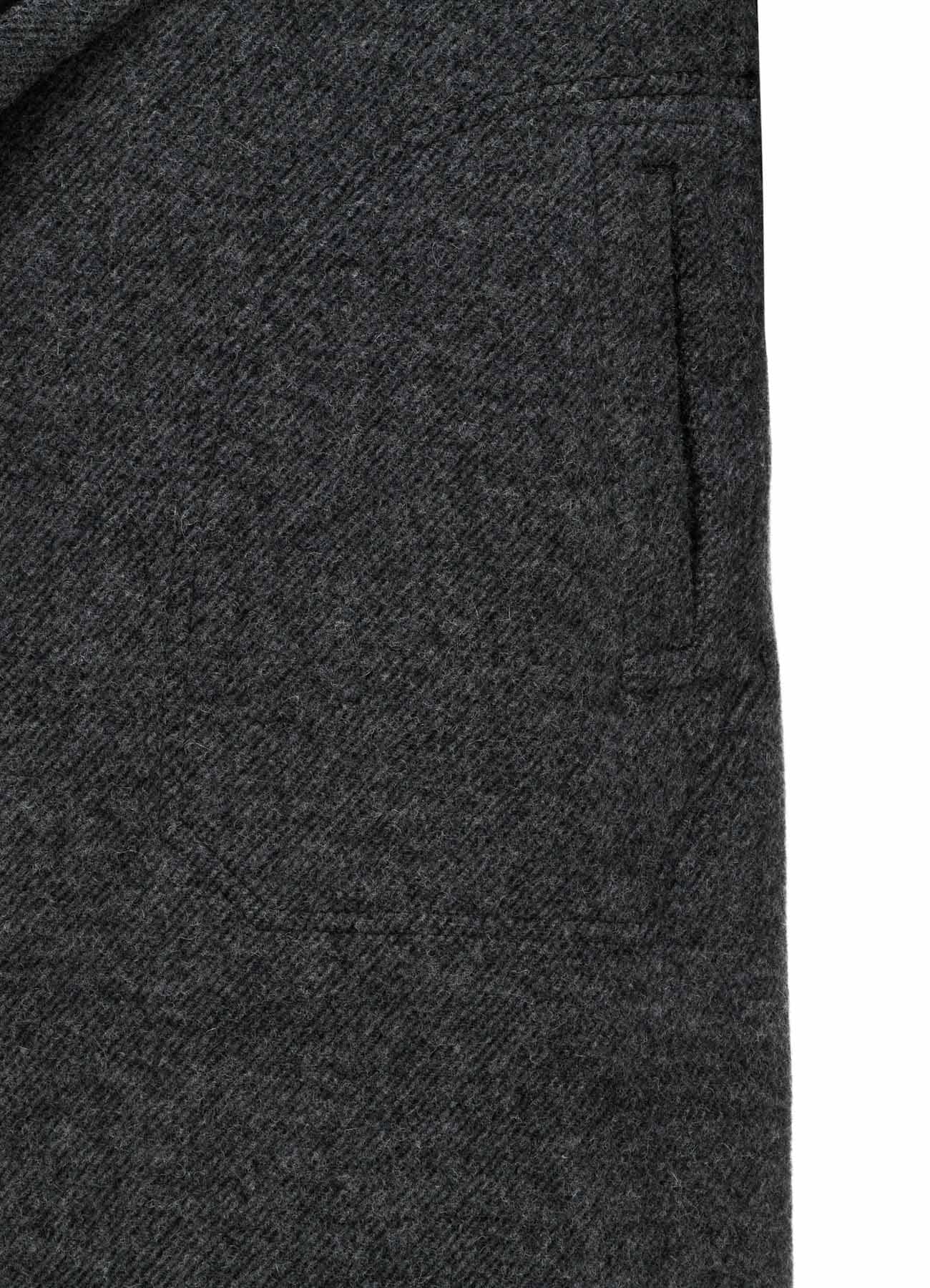 SOFT DOUBLE-WEAVE MELTON REVERSIBLE BUTTONLESS COAT