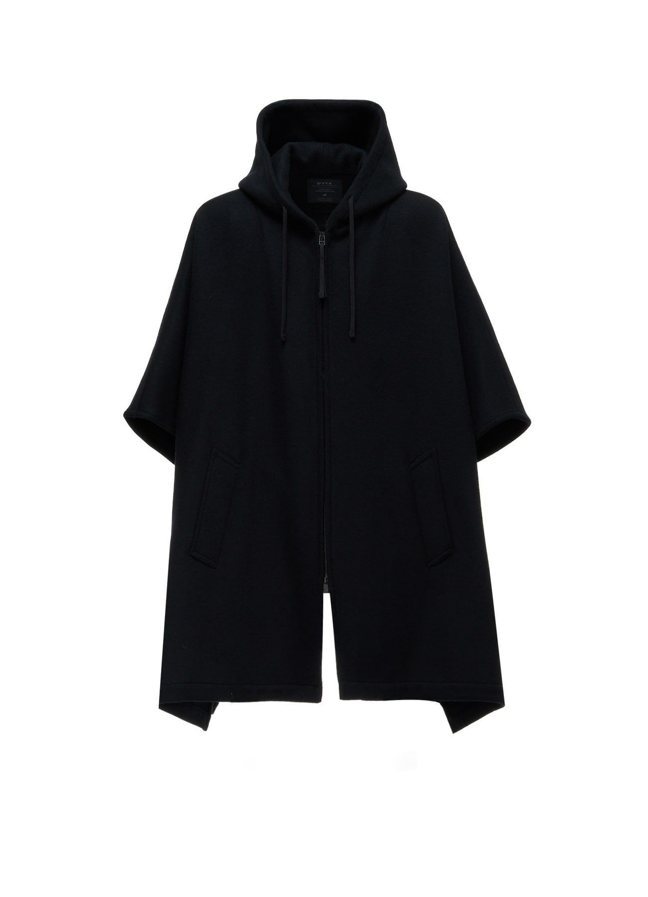 WOOL NYLON HOODED PONCHO