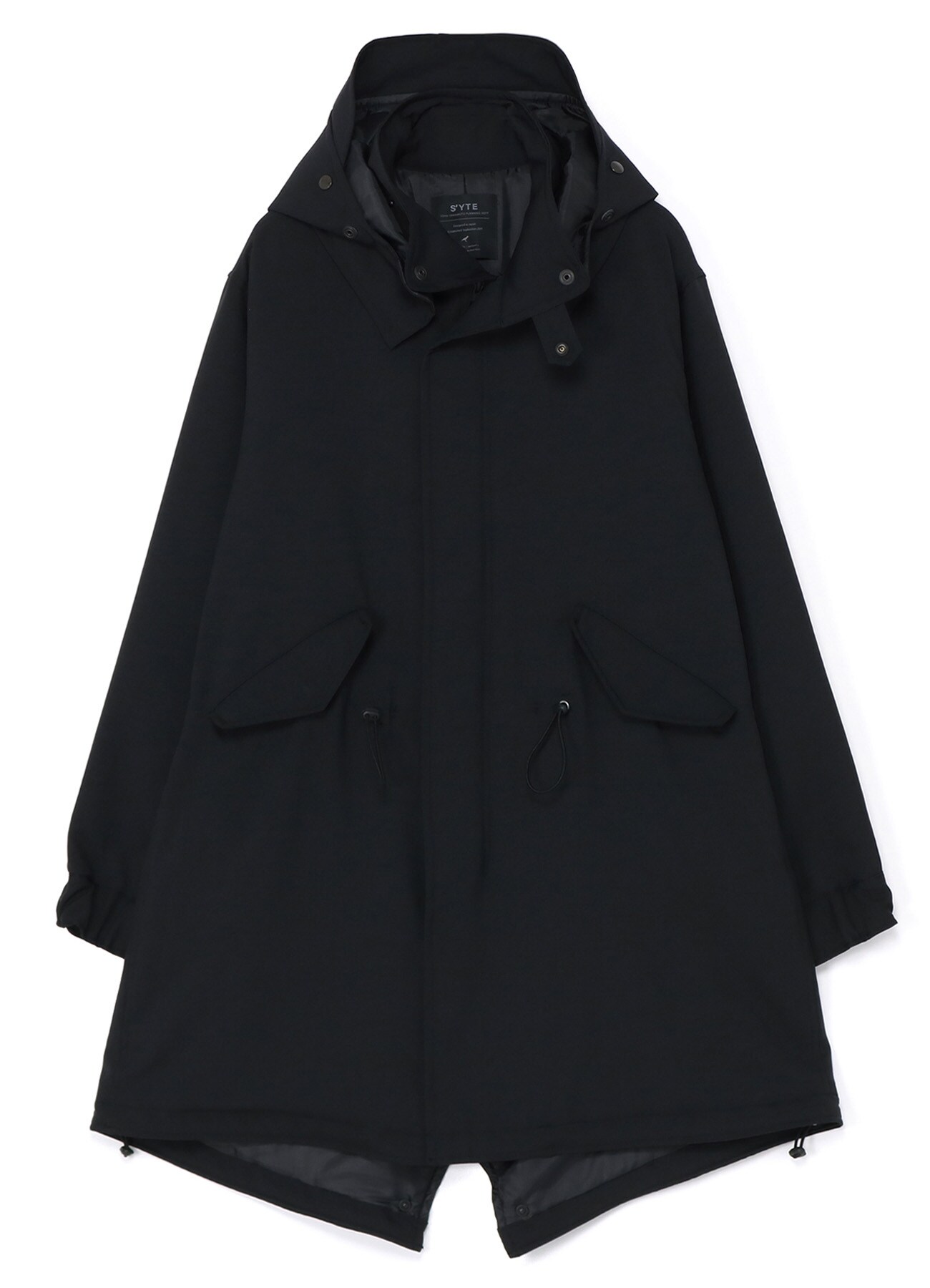 SHIWANOARU POLYESTER STRETCH TWILL PADDED MODS COAT(M Black): S