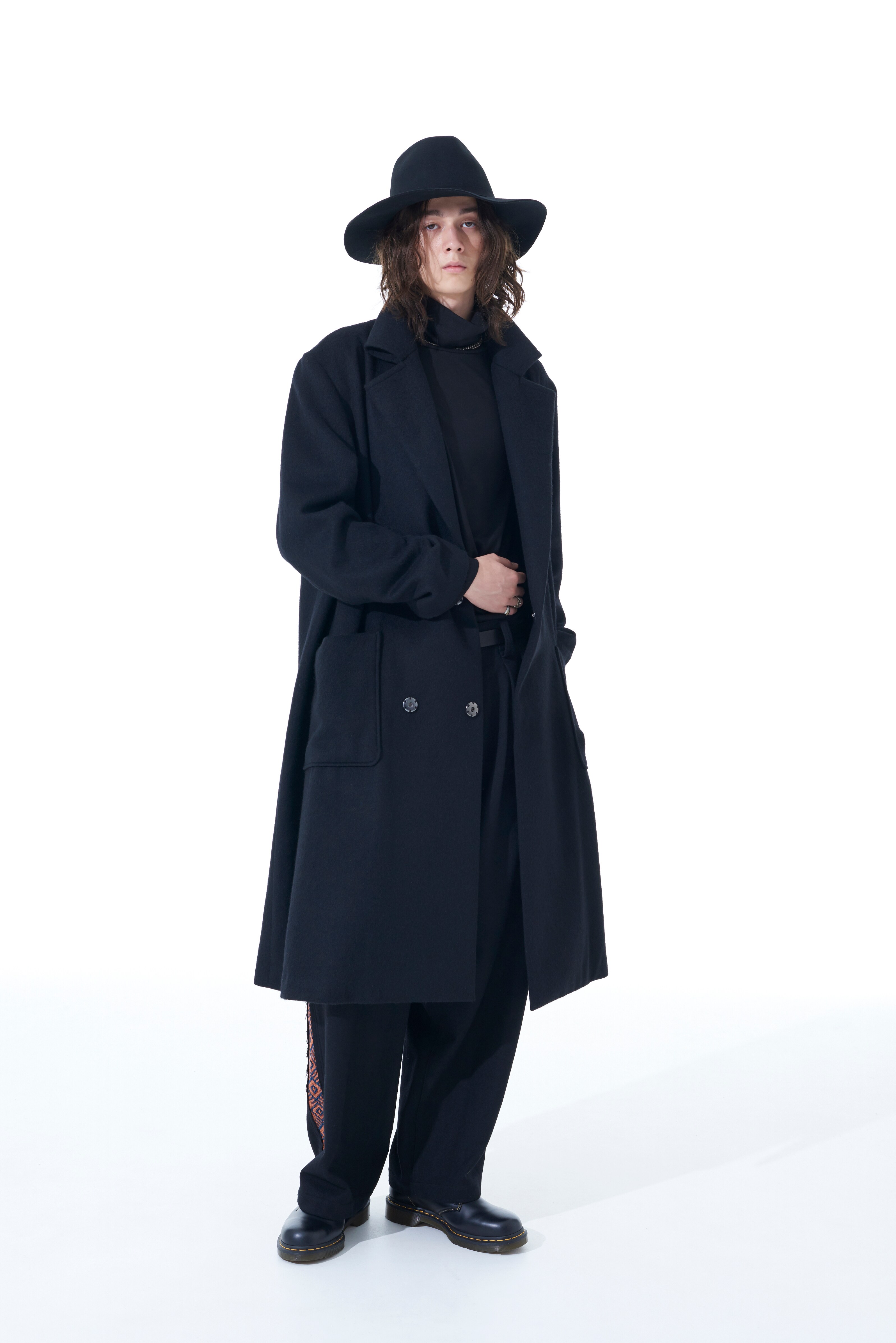 Wool Beaver Double Snap Long Coat