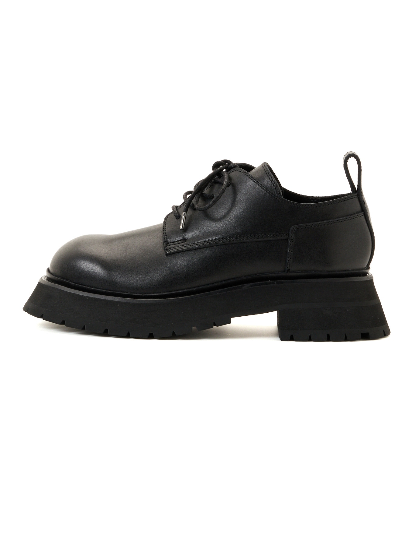 BULKY LEATHER ROUND TOE LACE-UP SHOES