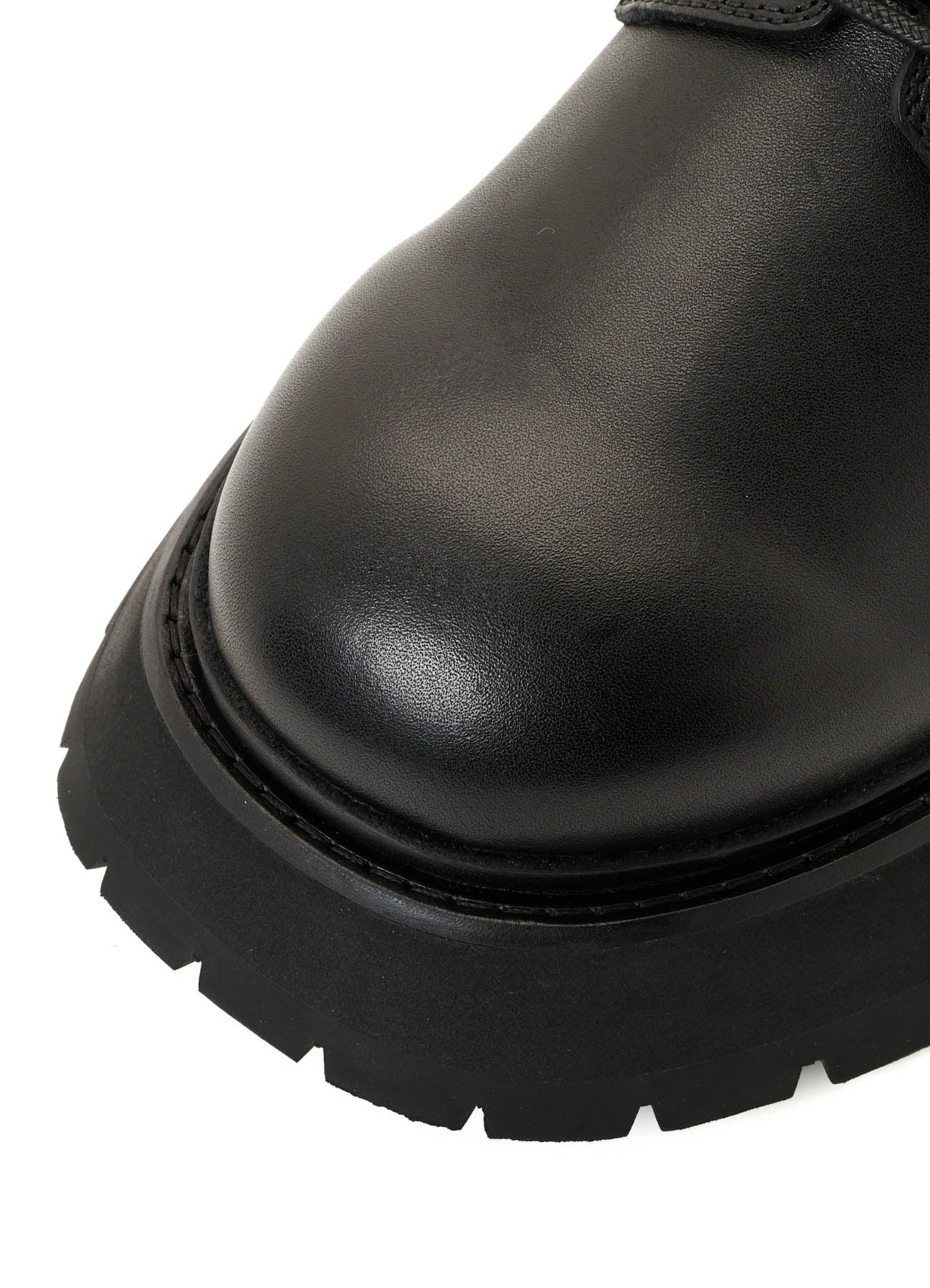 BULKY LEATHER ROUND TOE LACE-UP SHOES