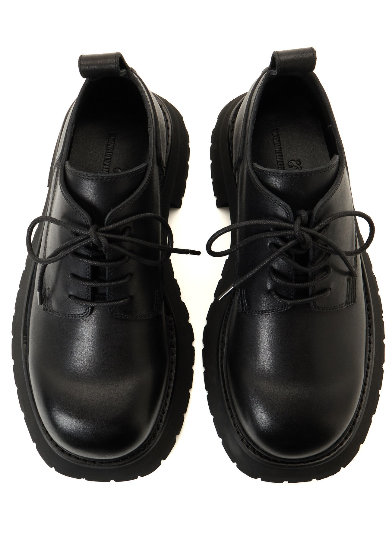 BULKY LEATHER ROUND TOE LACE-UP SHOES