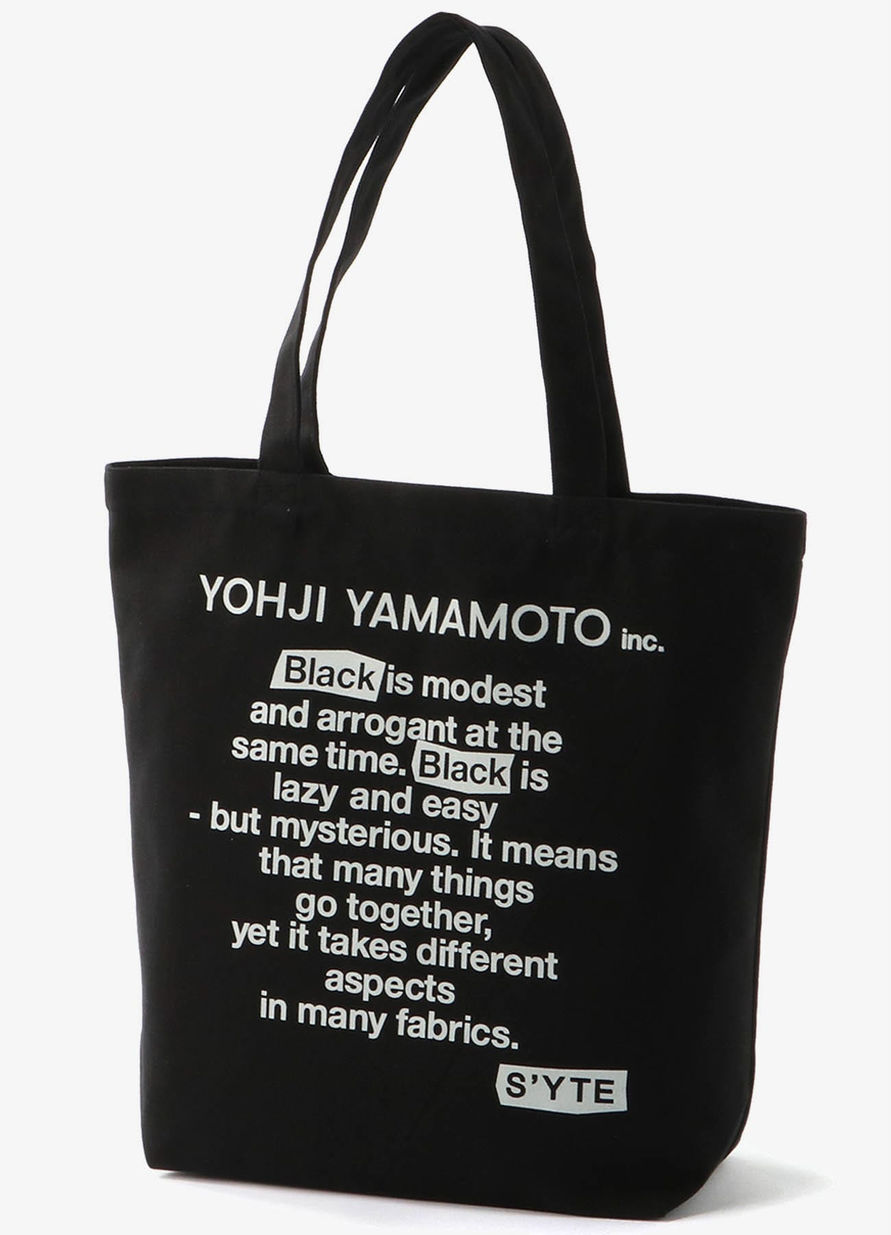 BLACK IS MODEST」MESSAGE TOTE(FREE SIZE BlackxWhite): S'YTE｜THE