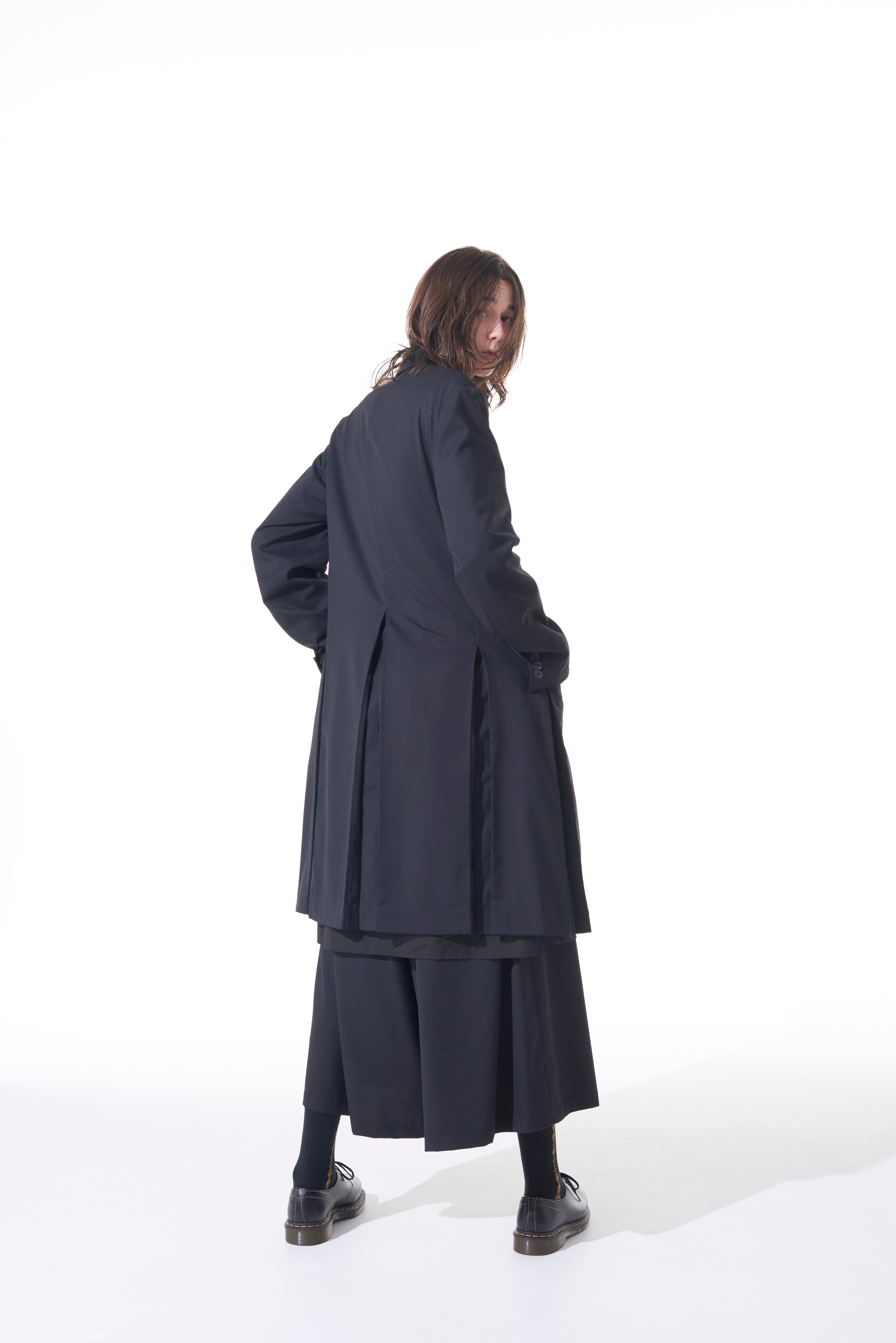 T/W GABARDINE GUSSETED HEM LONG JACKET(M Black): S'YTE｜THE SHOP