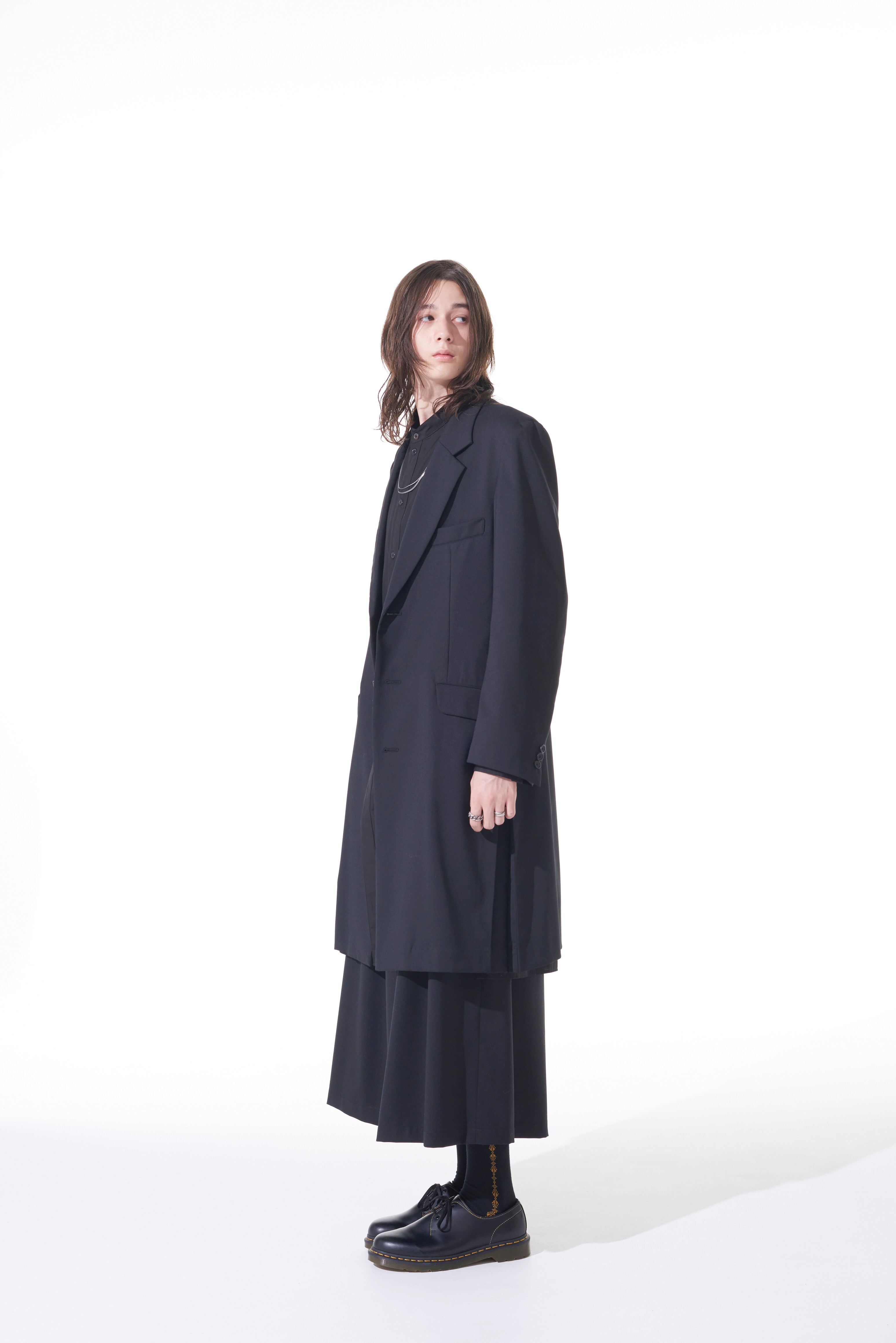 T/W GABARDINE GUSSETED HEM LONG JACKET(M Black): S'YTE｜THE SHOP