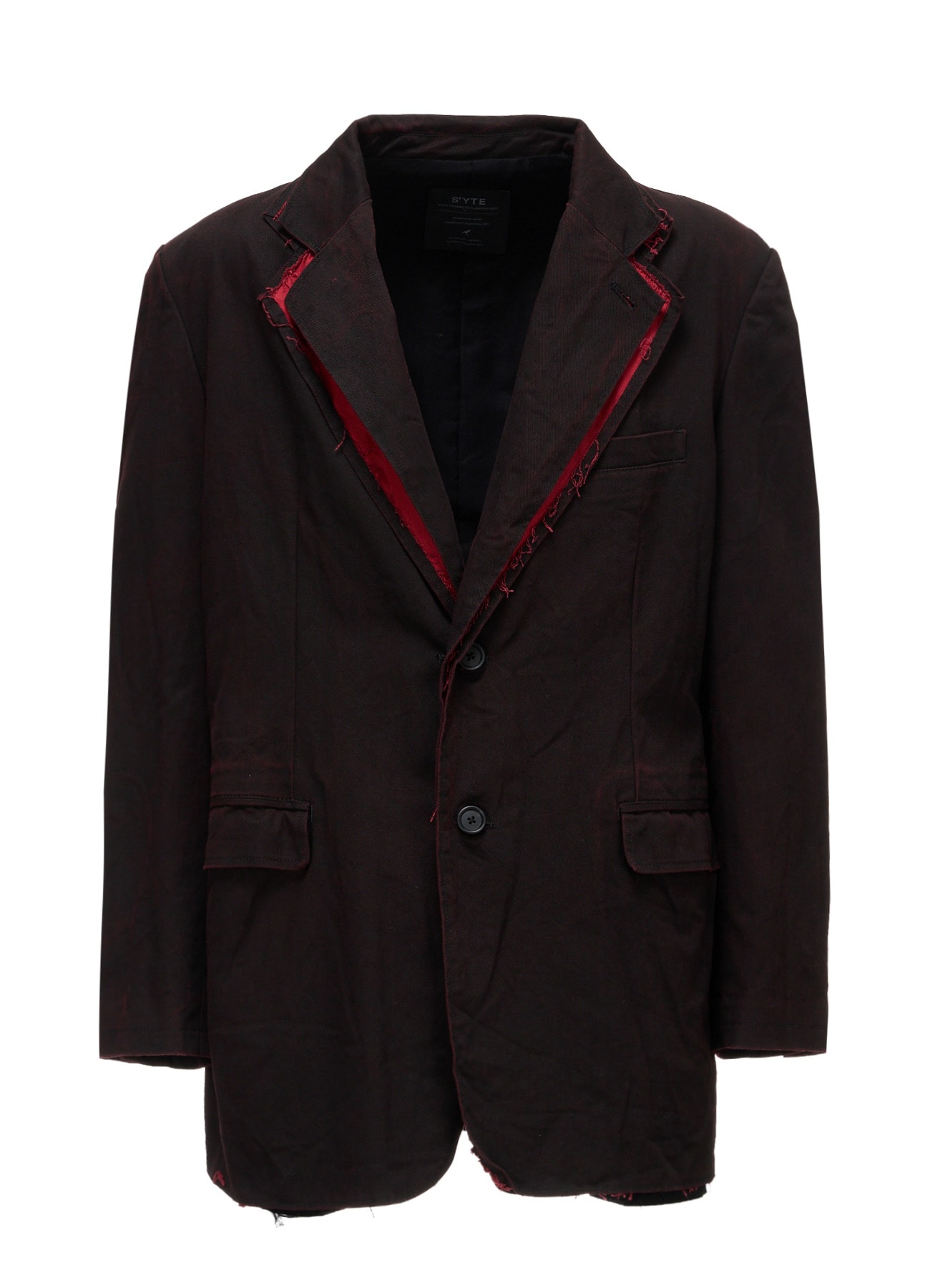 PIGMENT PRINT COTTON TWILL DOUBLE-LAPEL JACKET