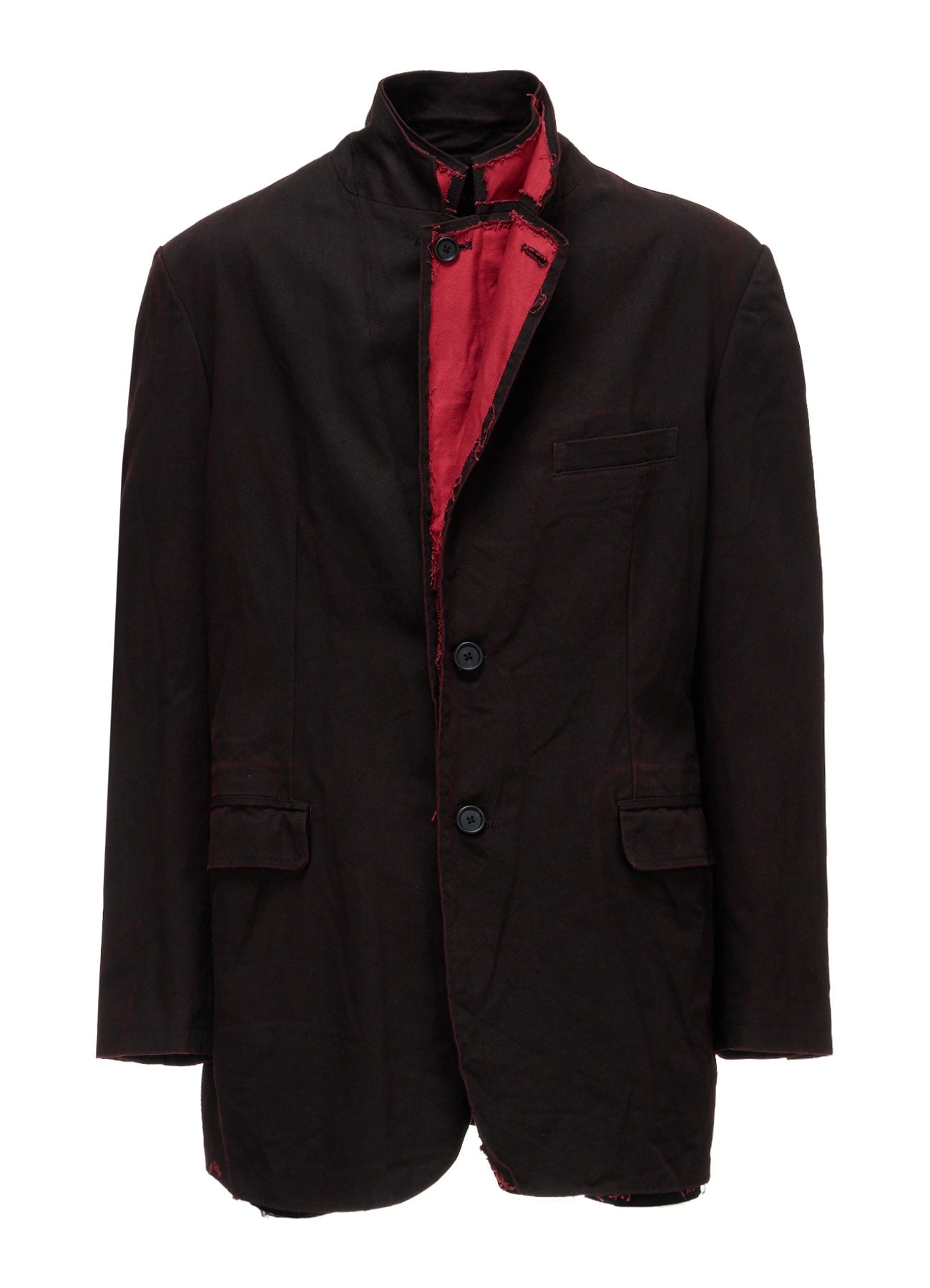 PIGMENT PRINT COTTON TWILL DOUBLE-LAPEL JACKET
