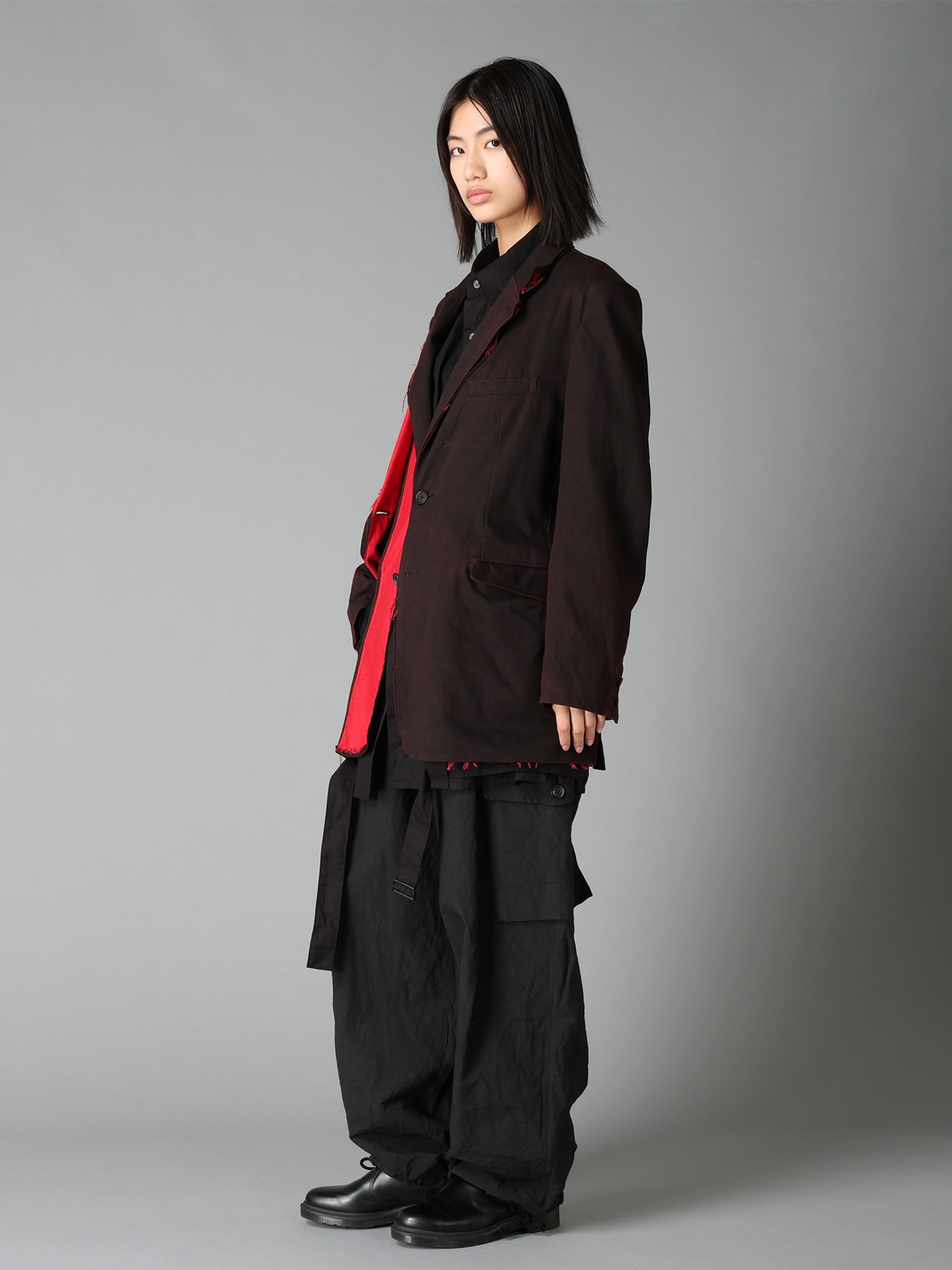 PIGMENT PRINT COTTON TWILL DOUBLE-LAPEL JACKET