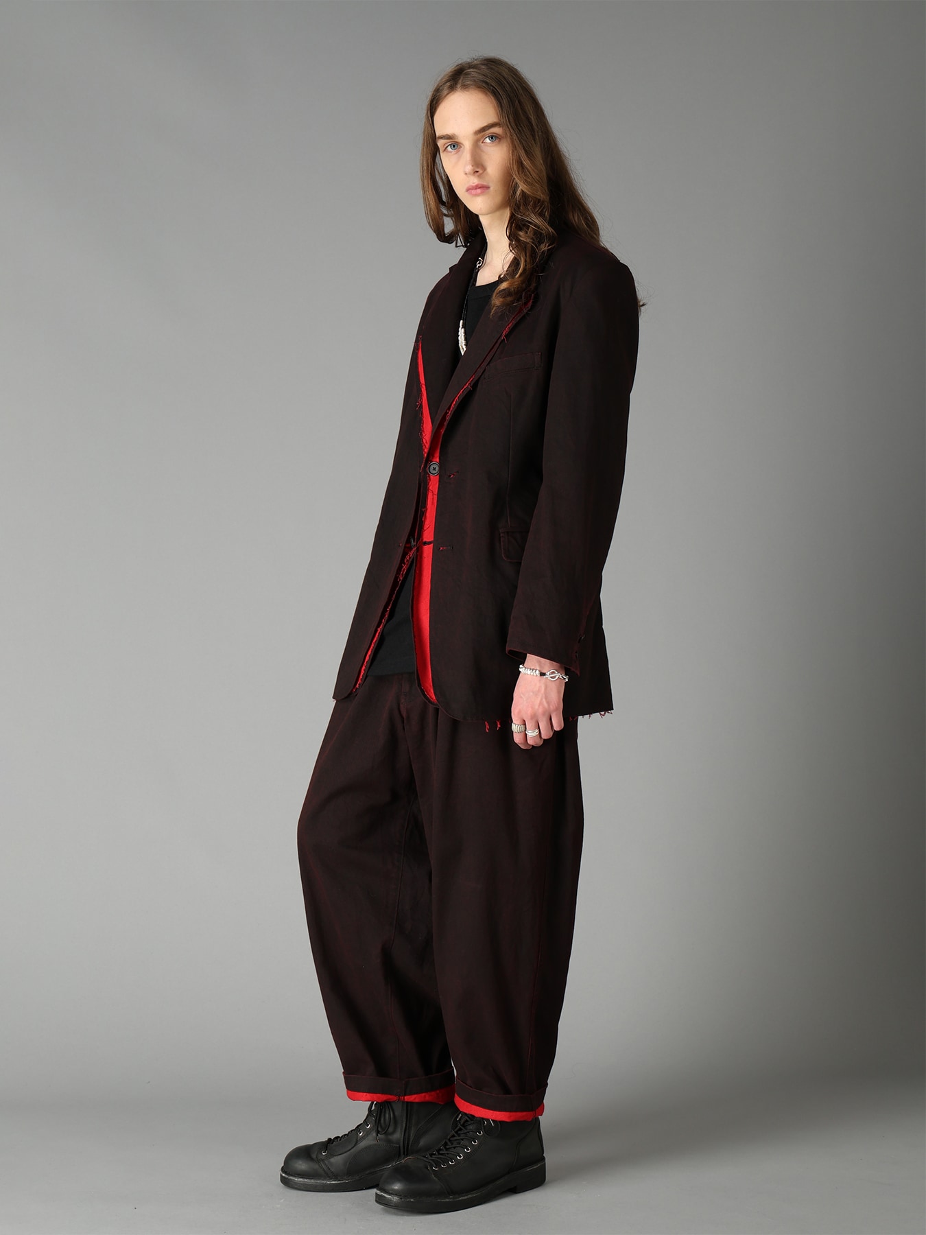 PIGMENT PRINT COTTON TWILL DOUBLE-LAPEL JACKET