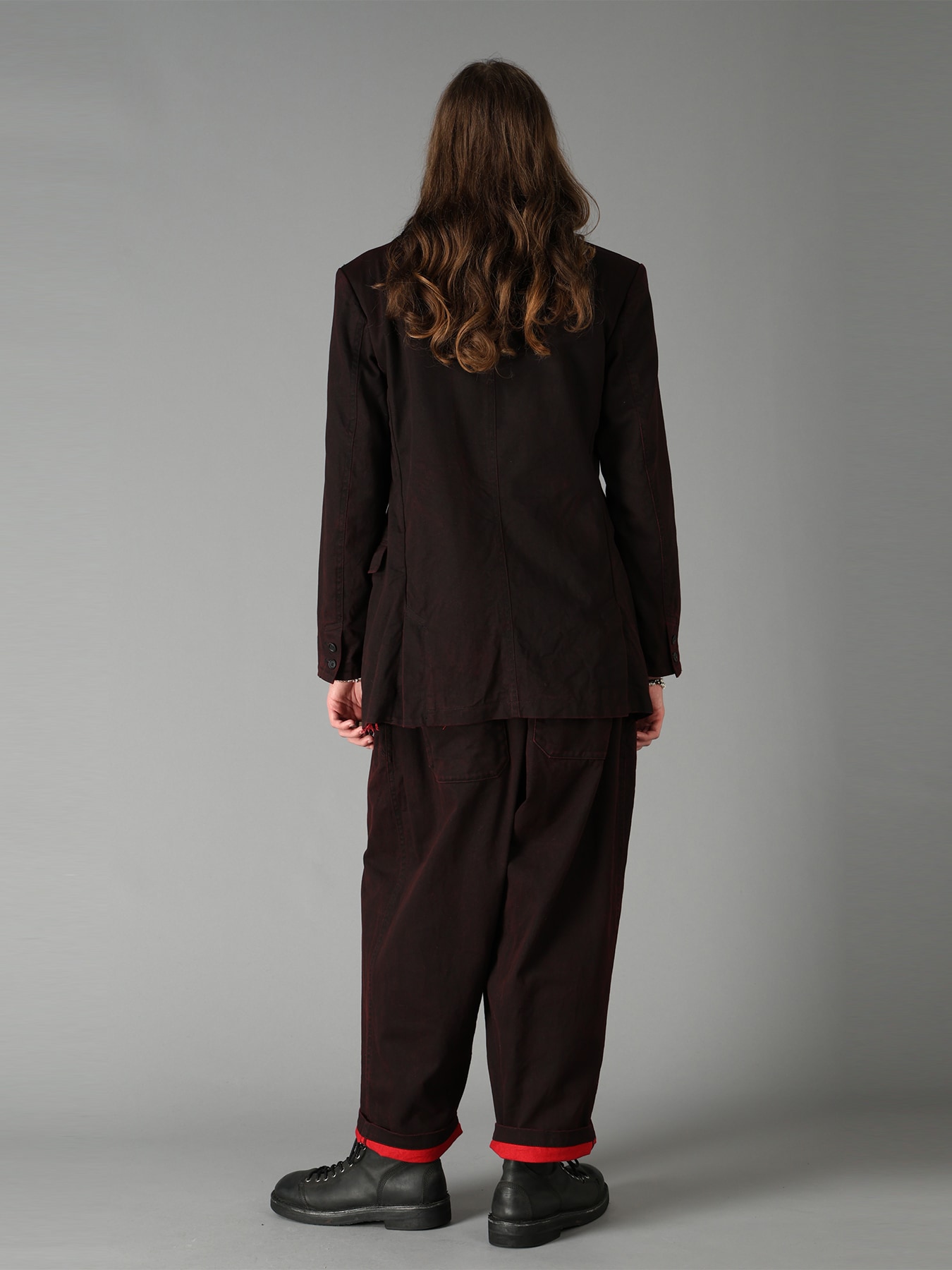 PIGMENT PRINT COTTON TWILL DOUBLE-LAPEL JACKET