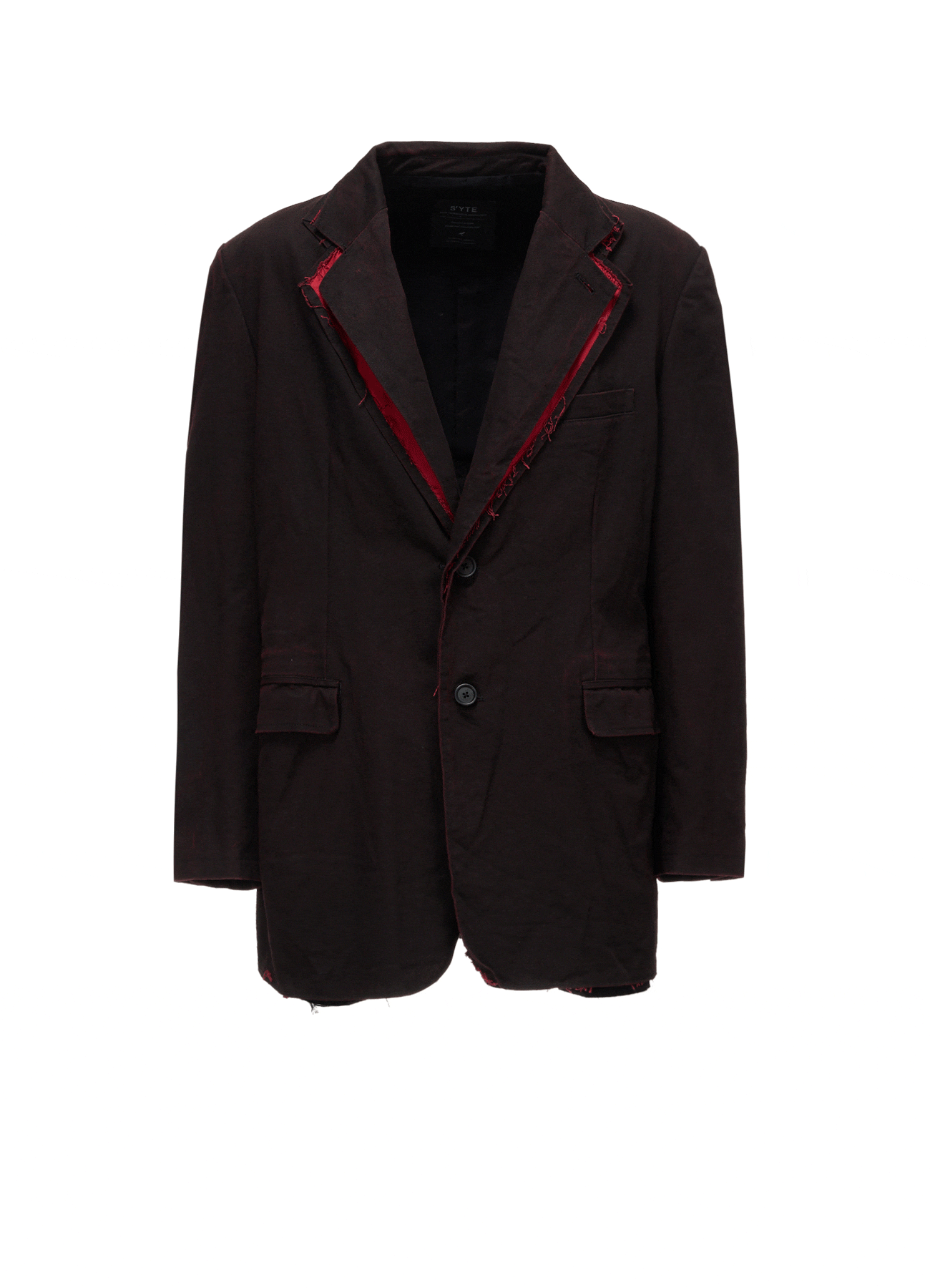 PIGMENT PRINT COTTON TWILL DOUBLE-LAPEL JACKET