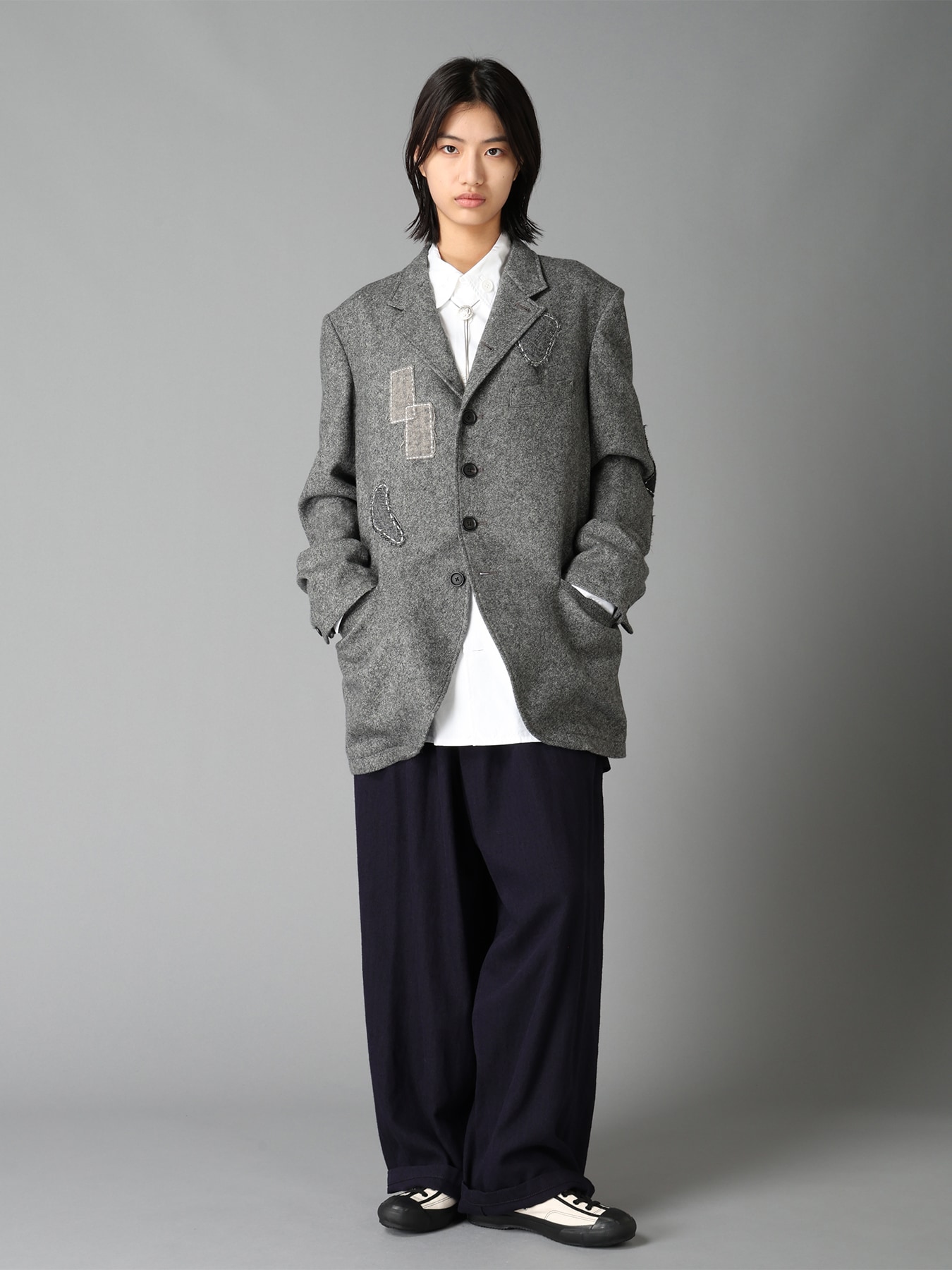ECO WOOL EMBROIDERIED PATCH JACKET
