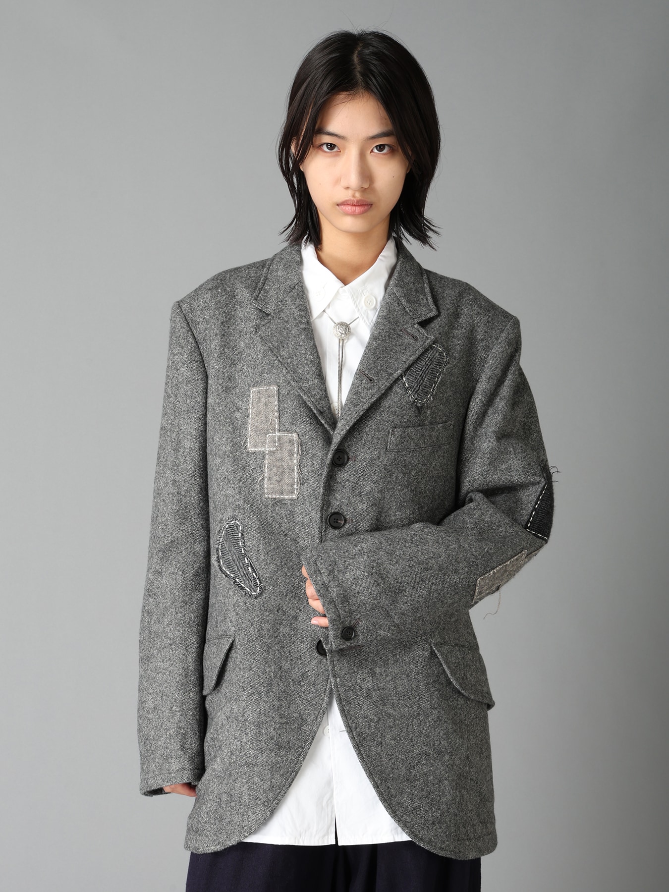 ECO WOOL EMBROIDERIED PATCH JACKET