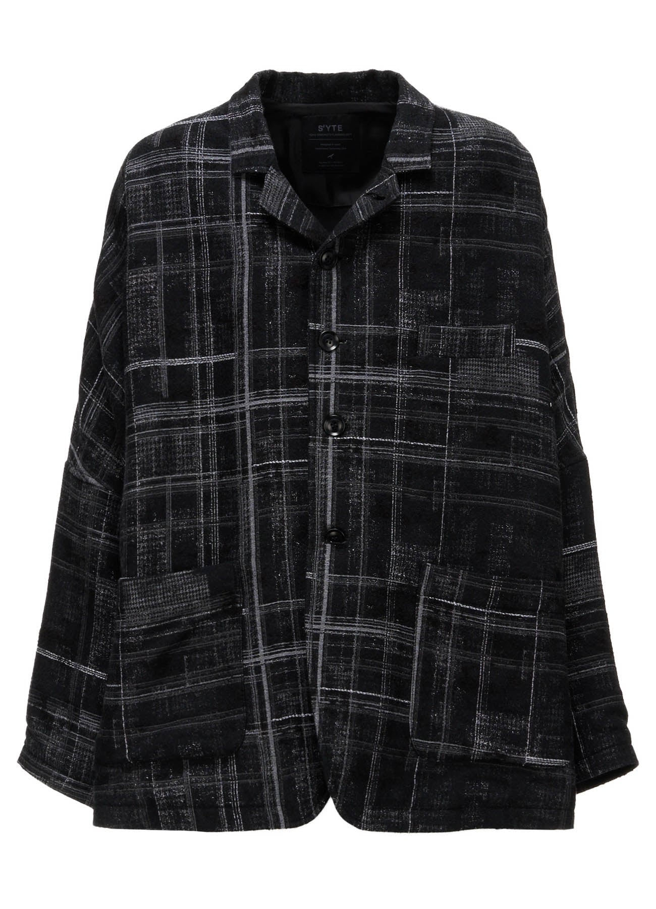 CHECK JACQUARD RAGLAN JACKET