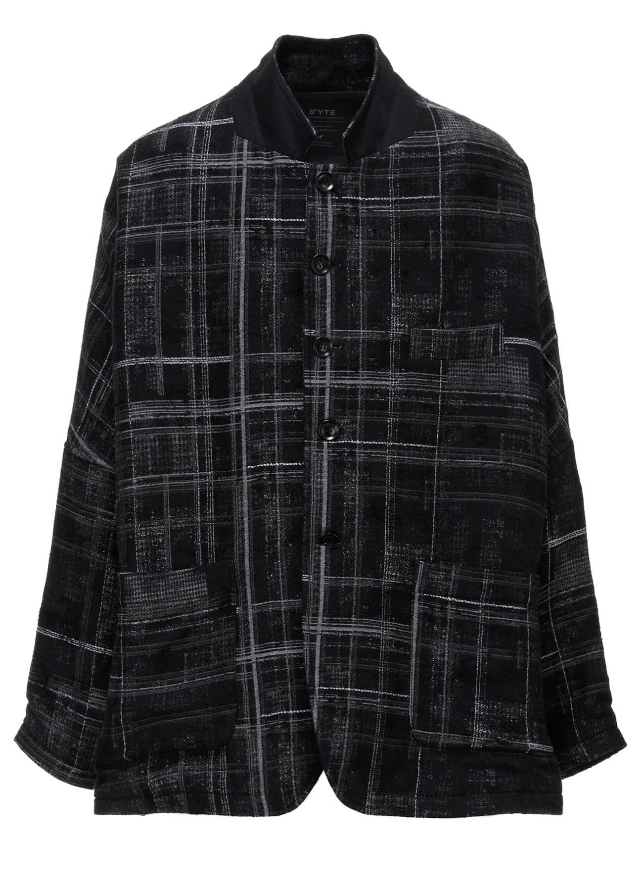 CHECK JACQUARD RAGLAN JACKET