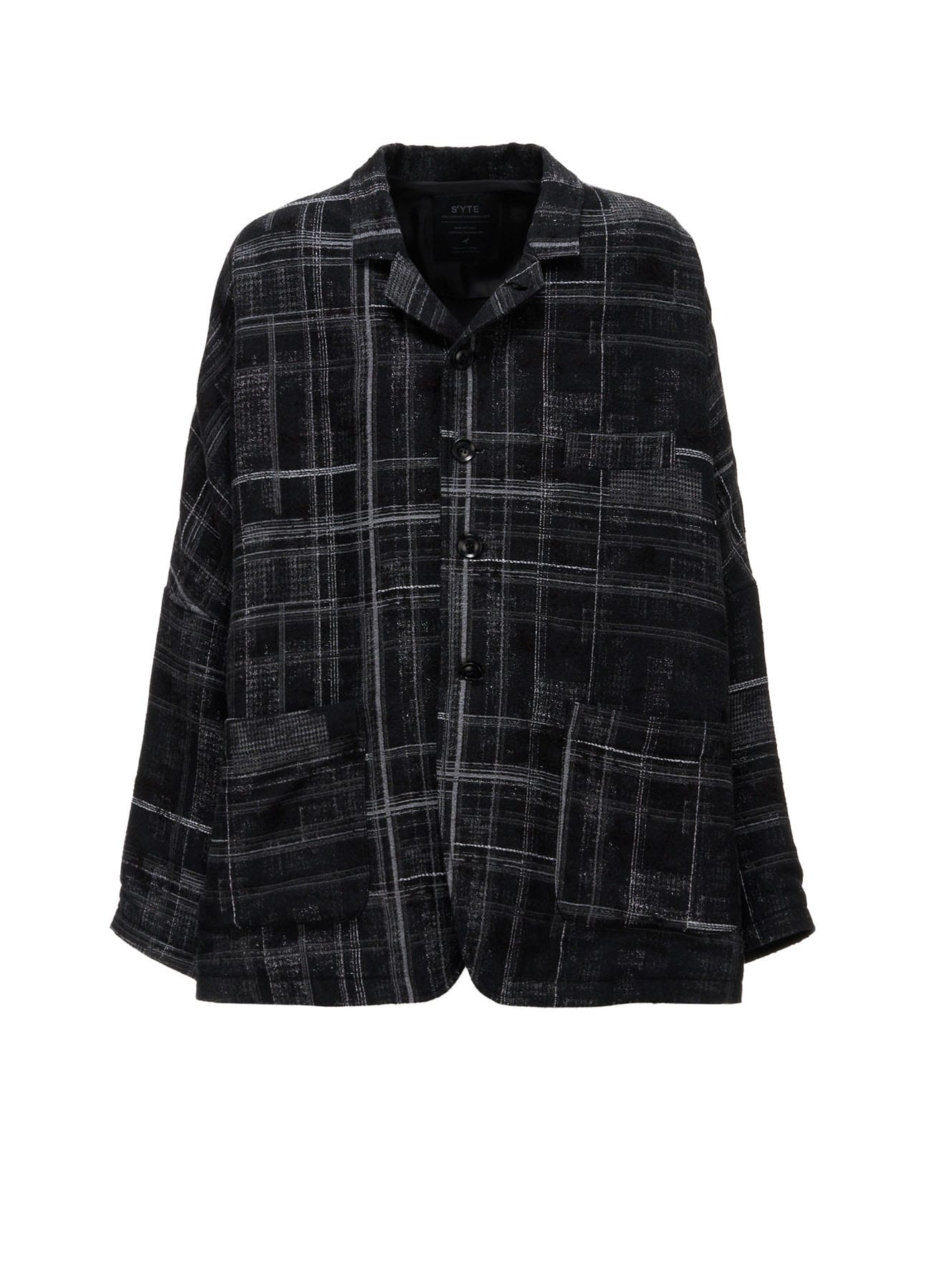 CHECK JACQUARD RAGLAN JACKET