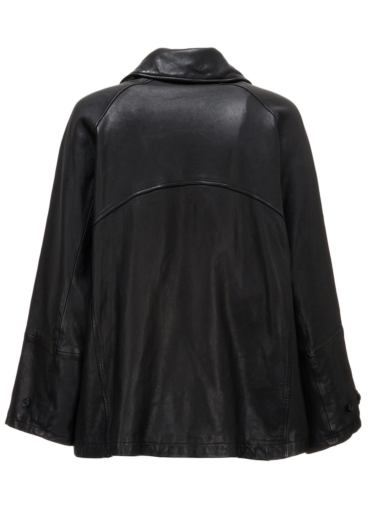 WASHED SHEEP LEATHER DOUBLE-BREASTED MOTORCYCLE JACKET