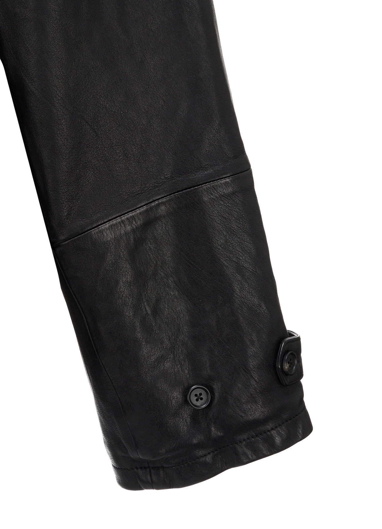 WASHED SHEEP LEATHER DOUBLE-BREASTED MOTORCYCLE JACKET