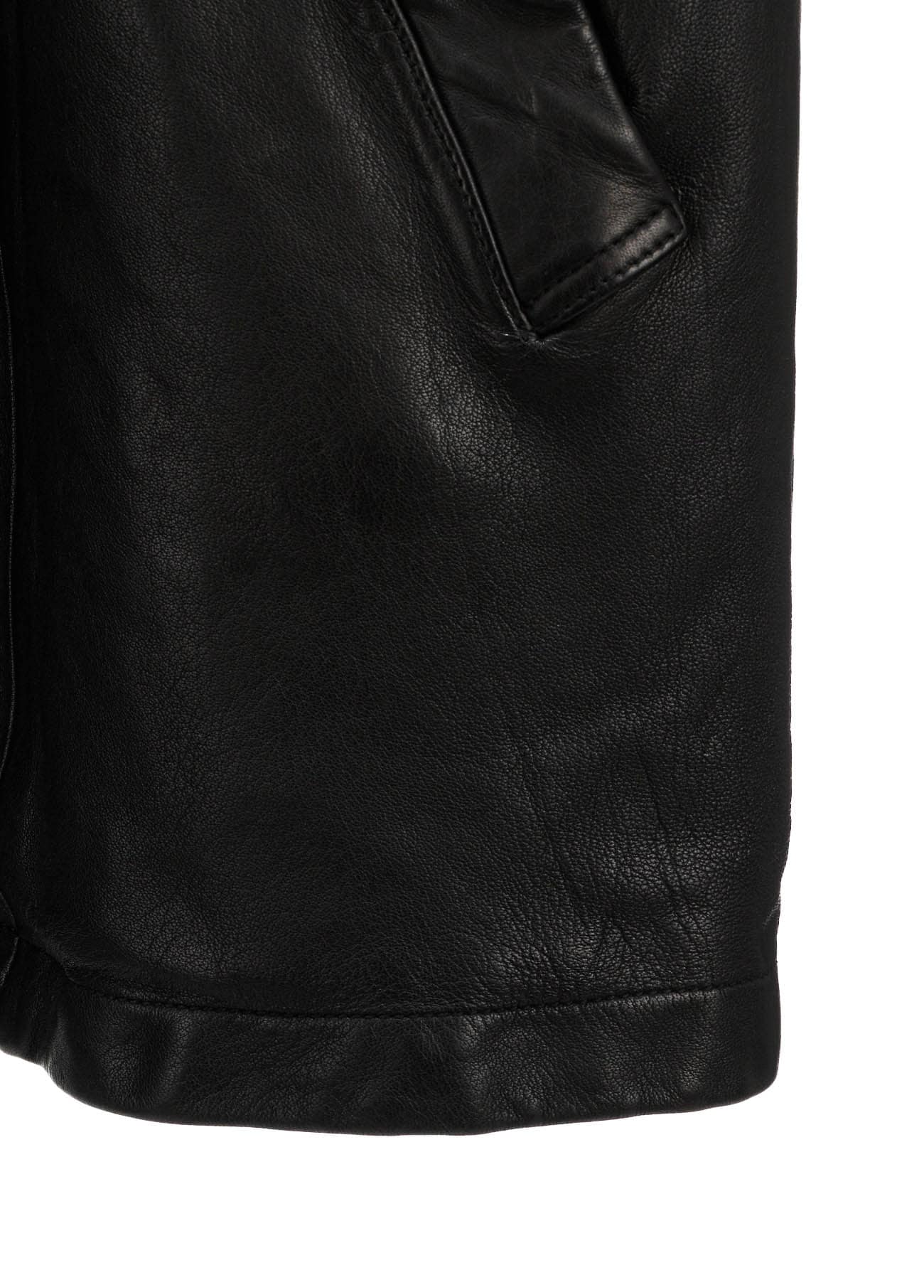 WASHED SHEEP LEATHER DOUBLE-BREASTED MOTORCYCLE JACKET