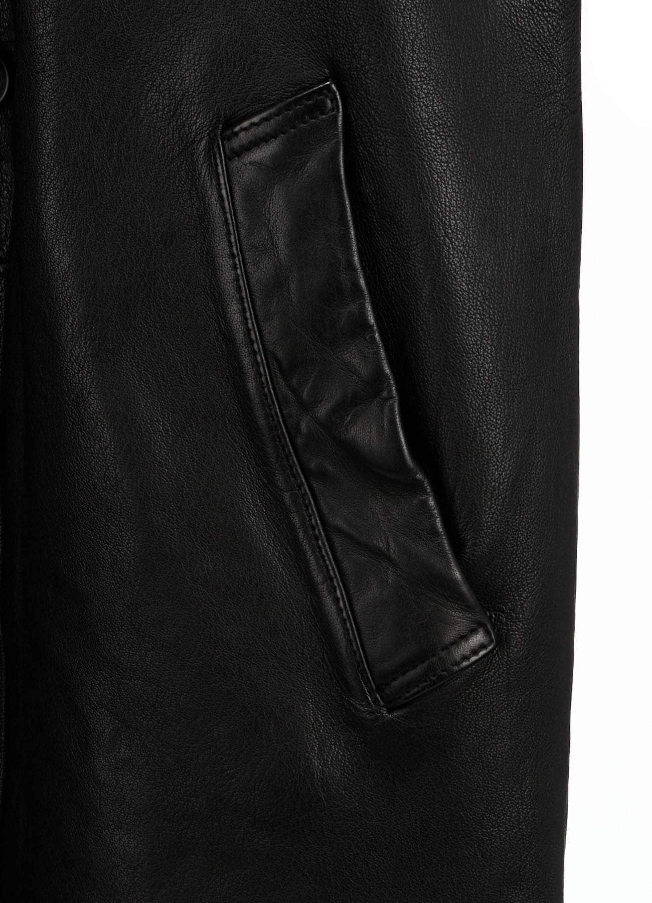 WASHED SHEEP LEATHER DOUBLE-BREASTED MOTORCYCLE JACKET