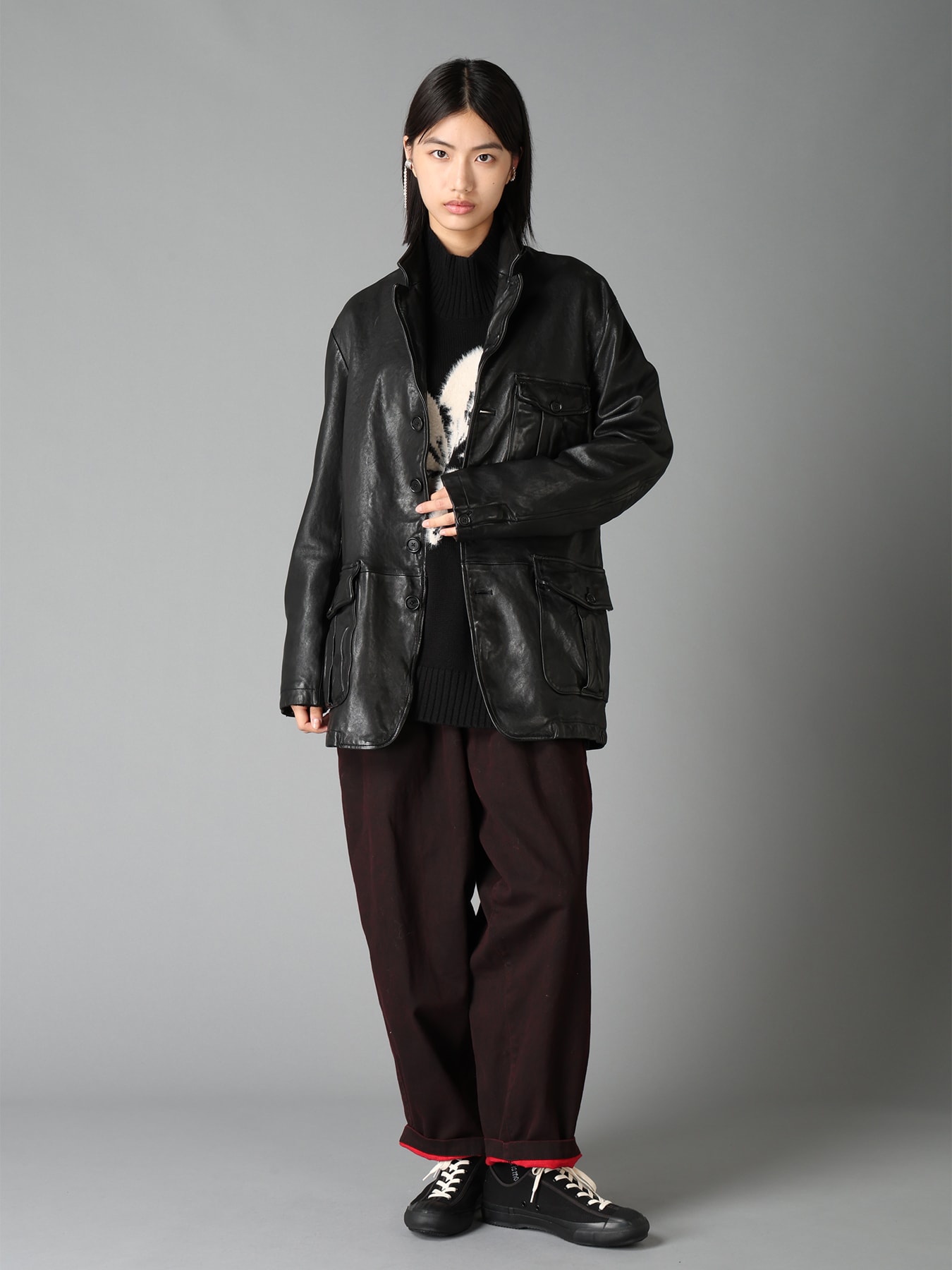 WASHED SHEEP LEATHER 3 POCKETS JACKET