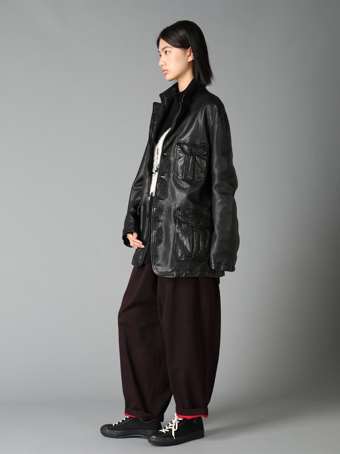 WASHED SHEEP LEATHER 3 POCKETS JACKET