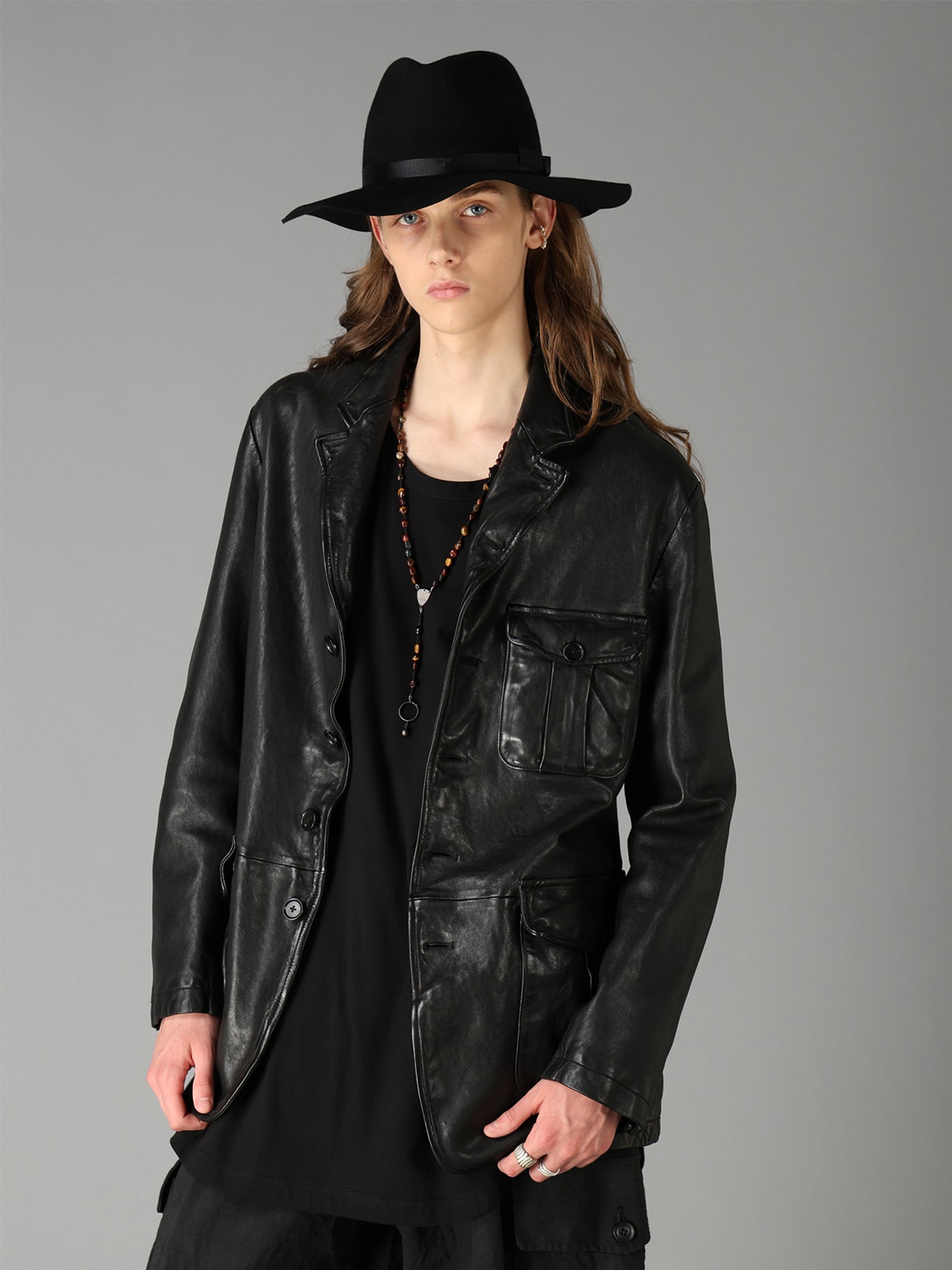 WASHED SHEEP LEATHER 3 POCKETS JACKET