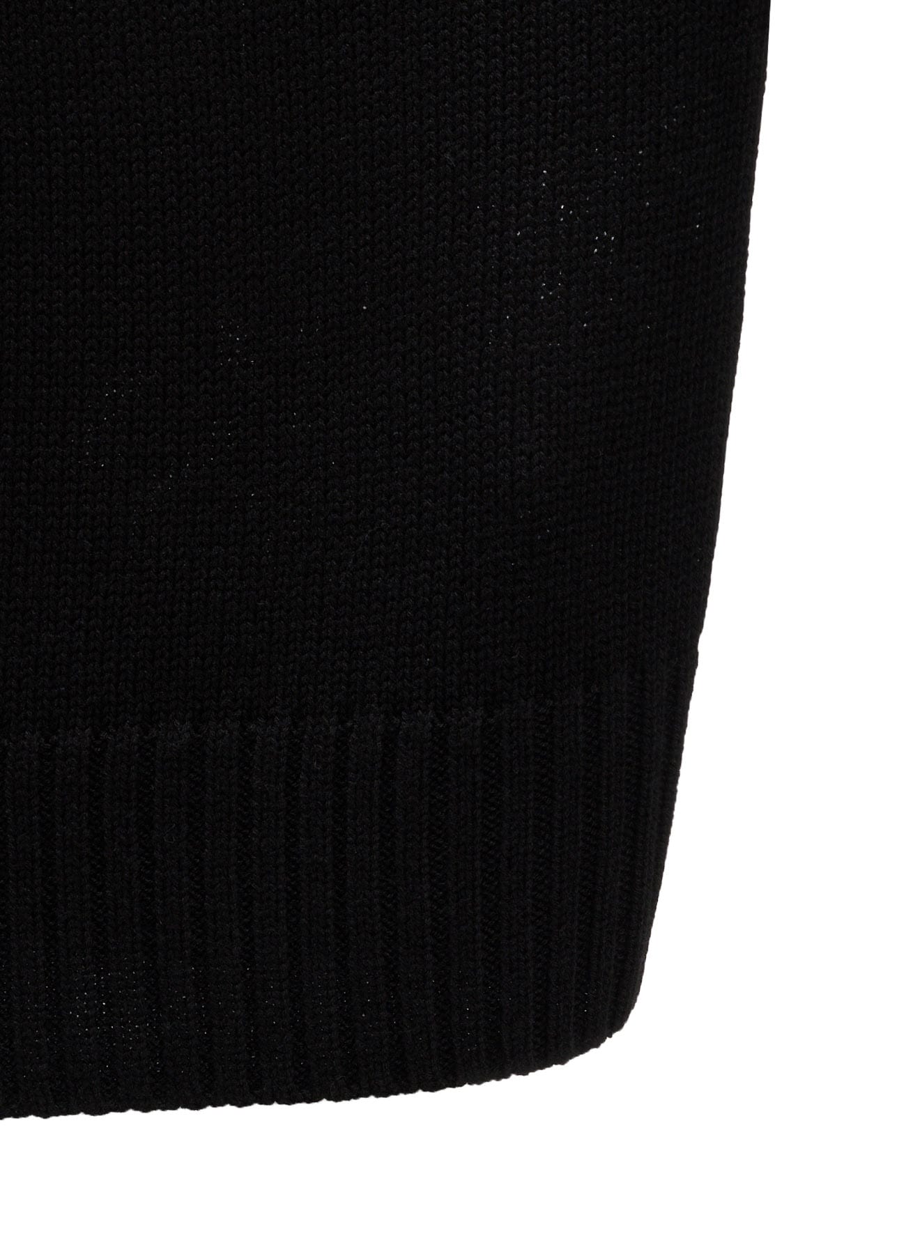 FLOCKED LILY MOTIF KNIT TURTLE NECK PULLOVER