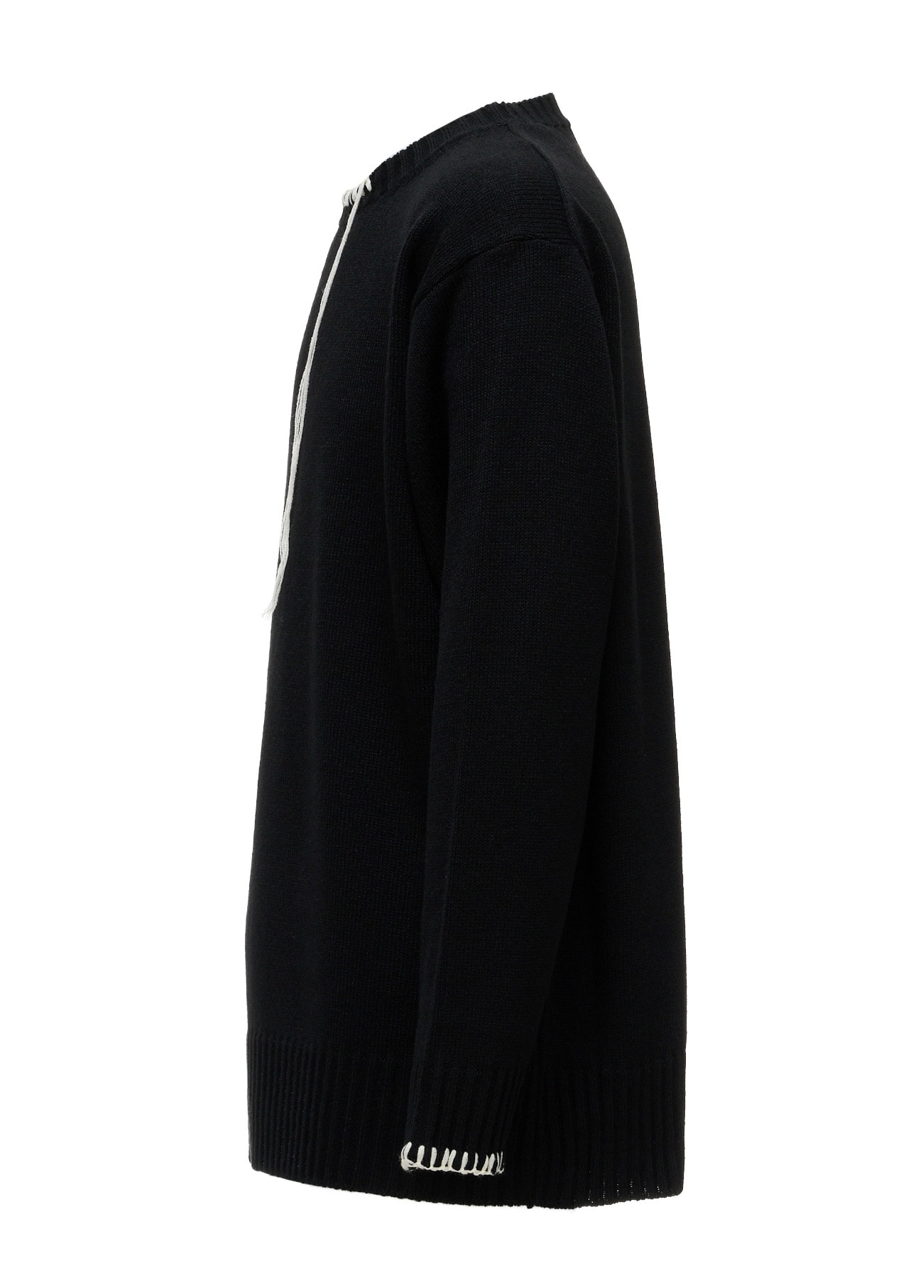 BULKY WOOL BLEND ASYMMETRIC STITCH PULLOVER