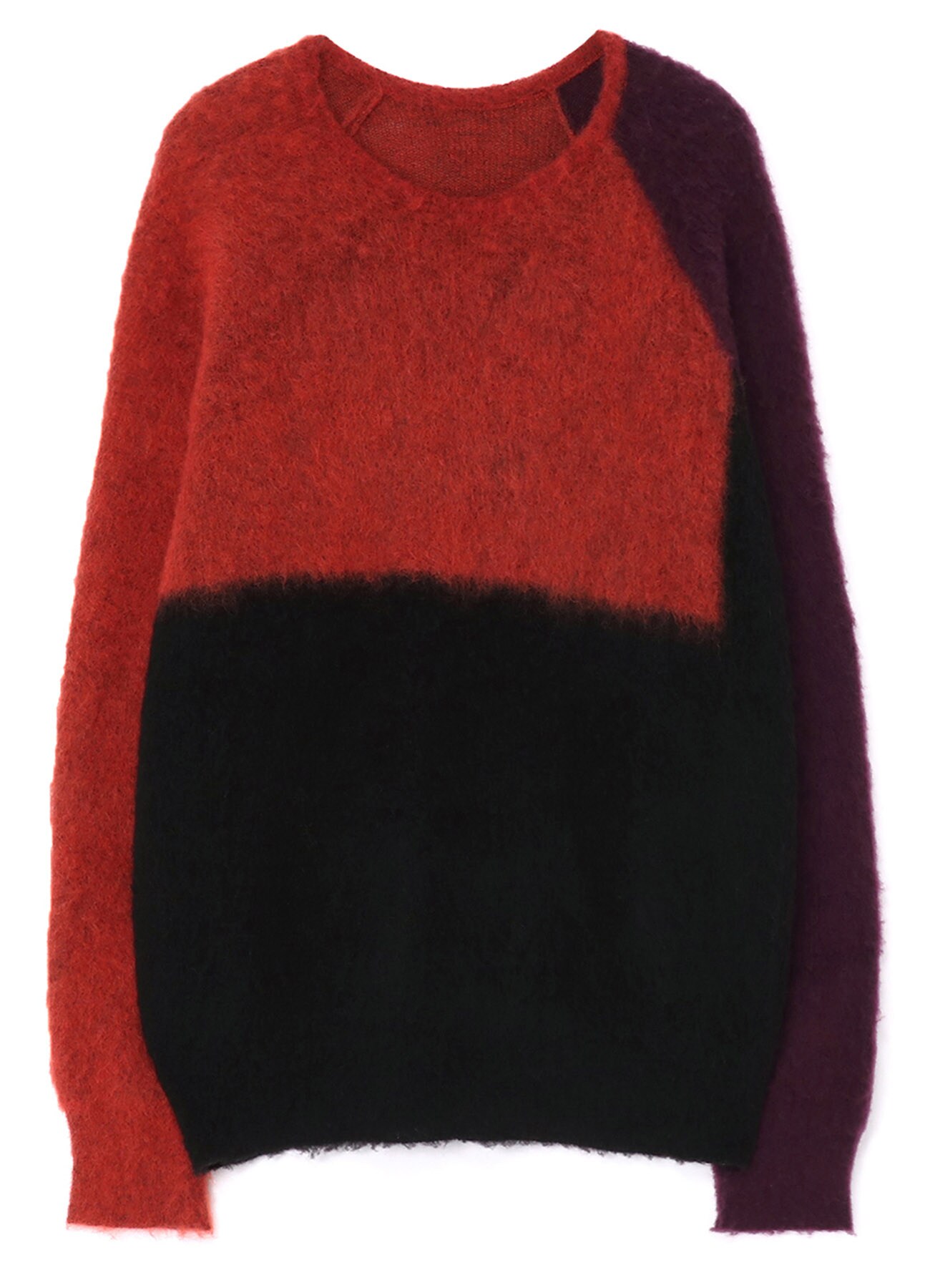 COLOR PANELING MOHAIR PULLOVER KNIT(M Red): S'YTE｜THE SHOP YOHJI