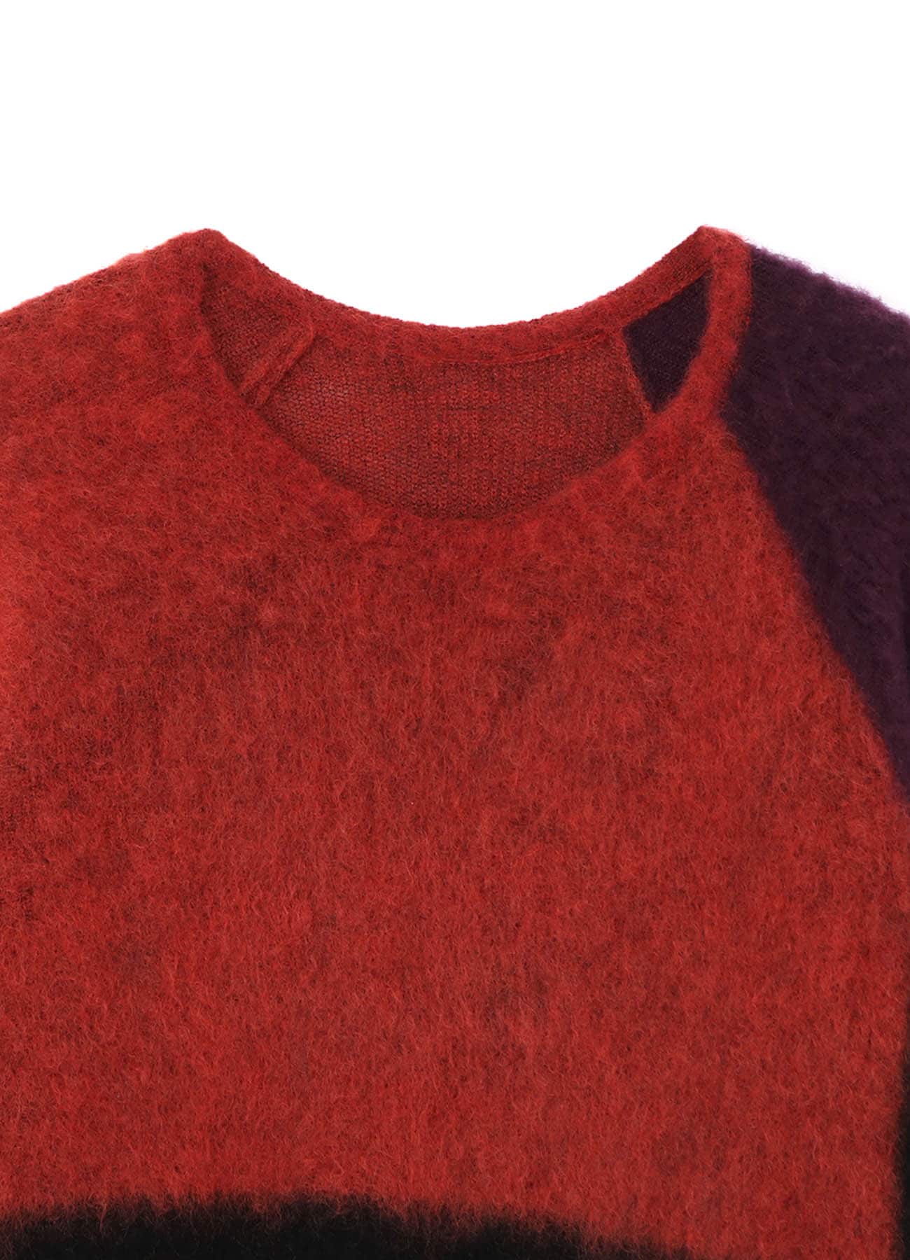 COLOR PANELING MOHAIR PULLOVER KNIT(M Red): S'YTE｜THE SHOP YOHJI