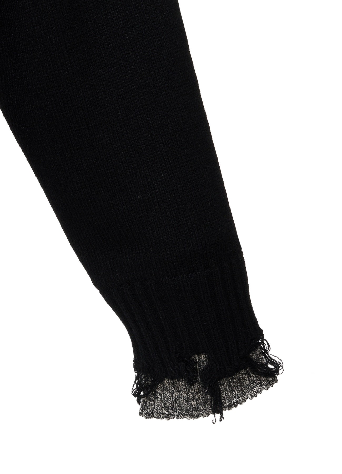 BULKY WOOL BLEND CONTRAST DAMAGED DETAIL PULLOVER