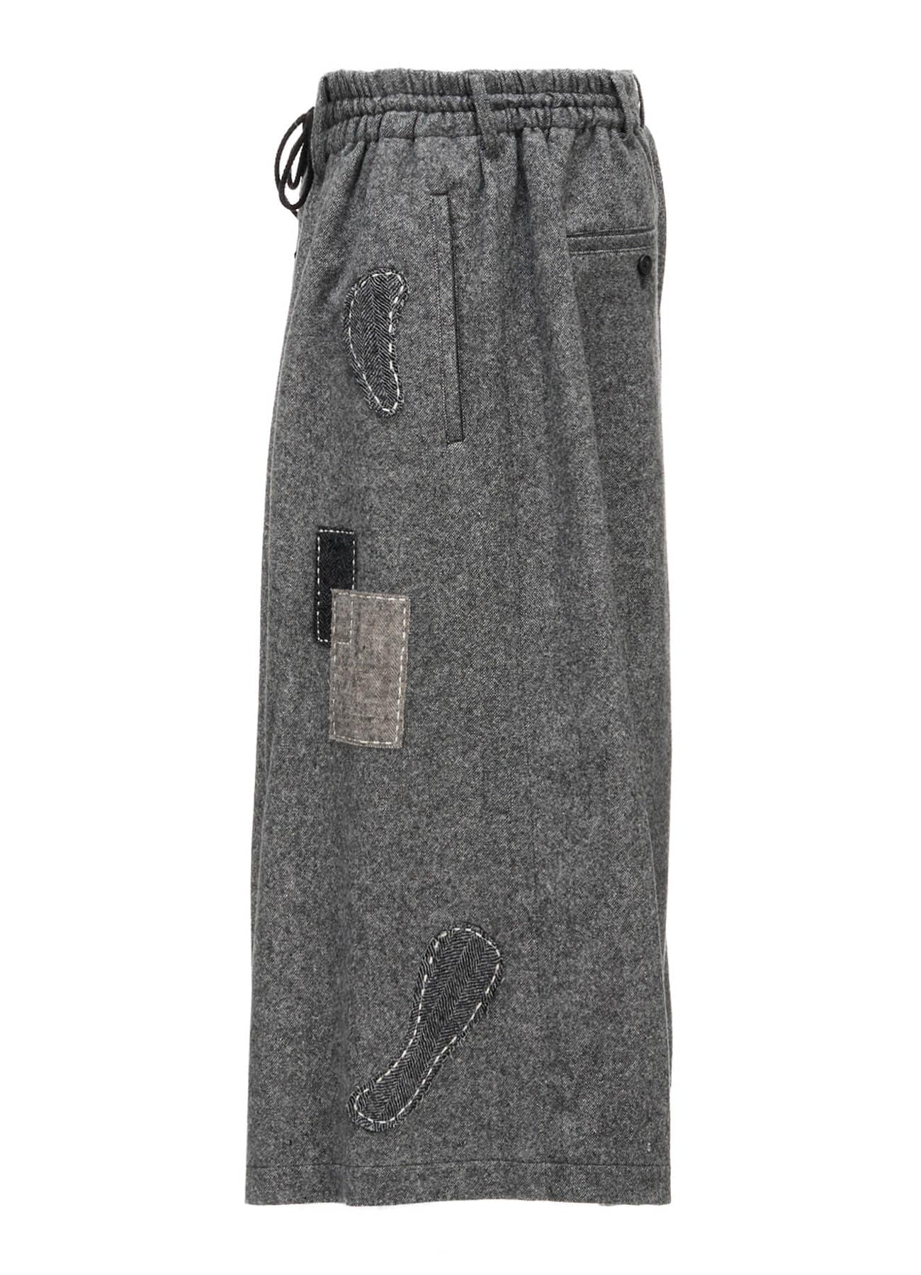 ECO WOOL EMBROIDERIED PATCH CULOTTE PANTS