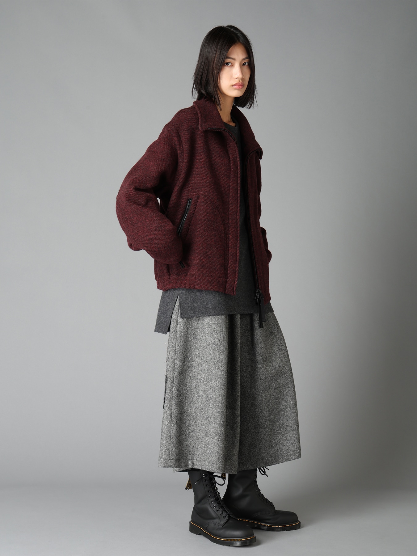 ECO WOOL EMBROIDERIED PATCH CULOTTE PANTS