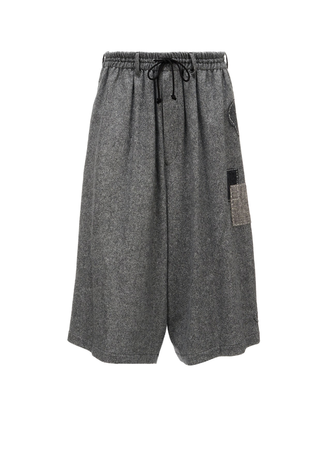 ECO WOOL EMBROIDERIED PATCH CULOTTE PANTS