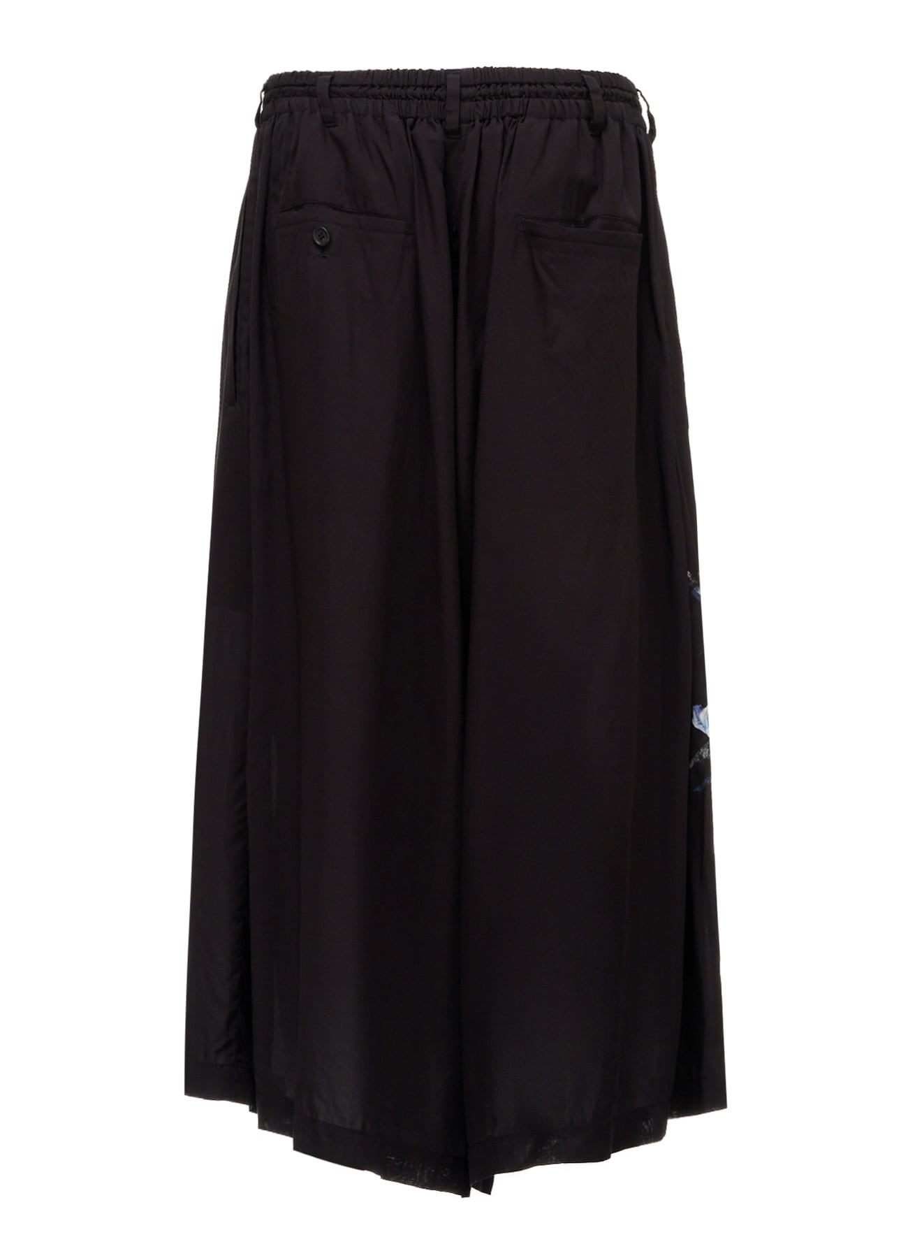 PATCHWORK FLOWER PRINT RAYON CULOTTE PANTS