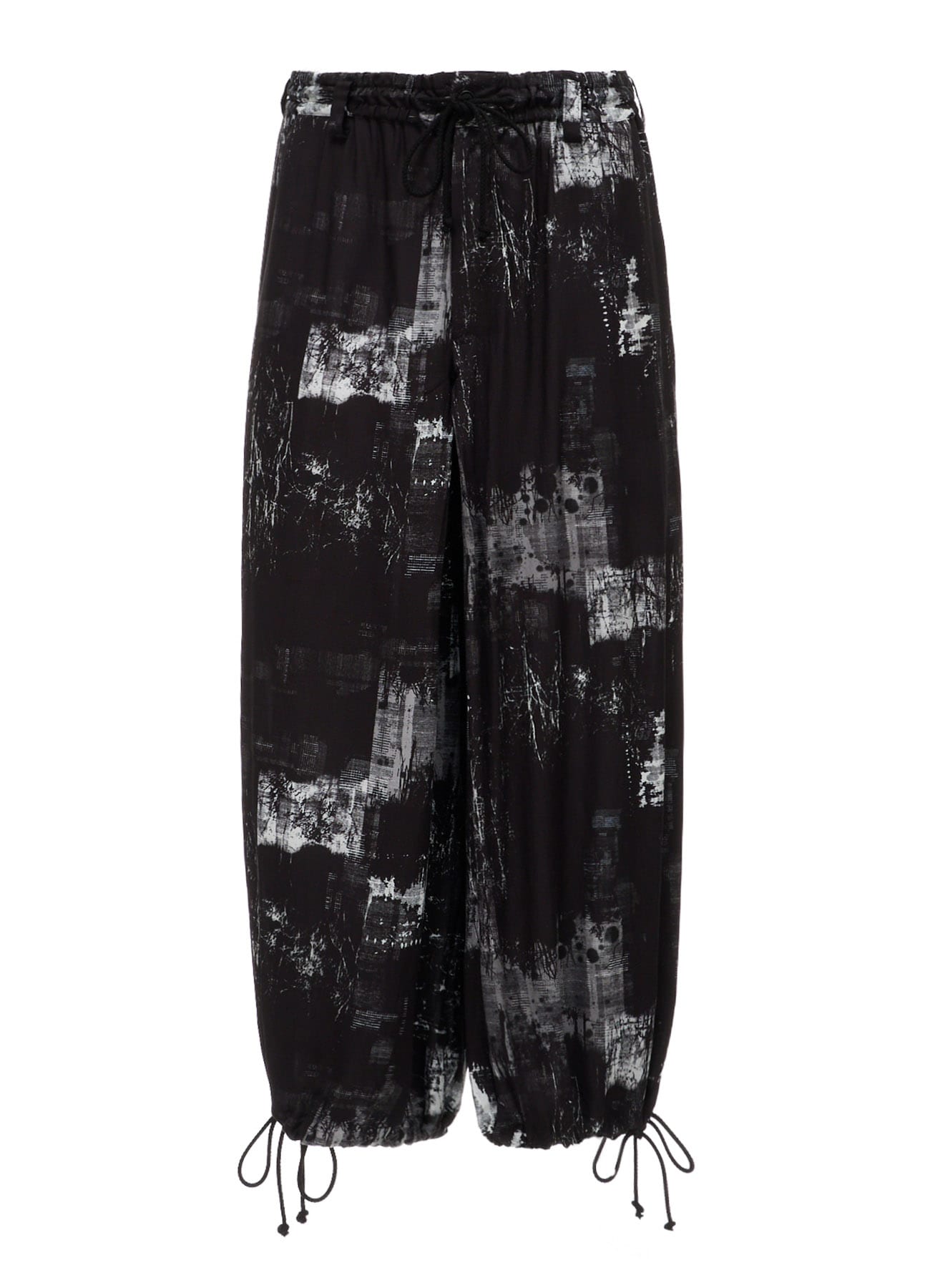 WITHERED BRANCH PRINT RAYON HAKAMA PANTS
