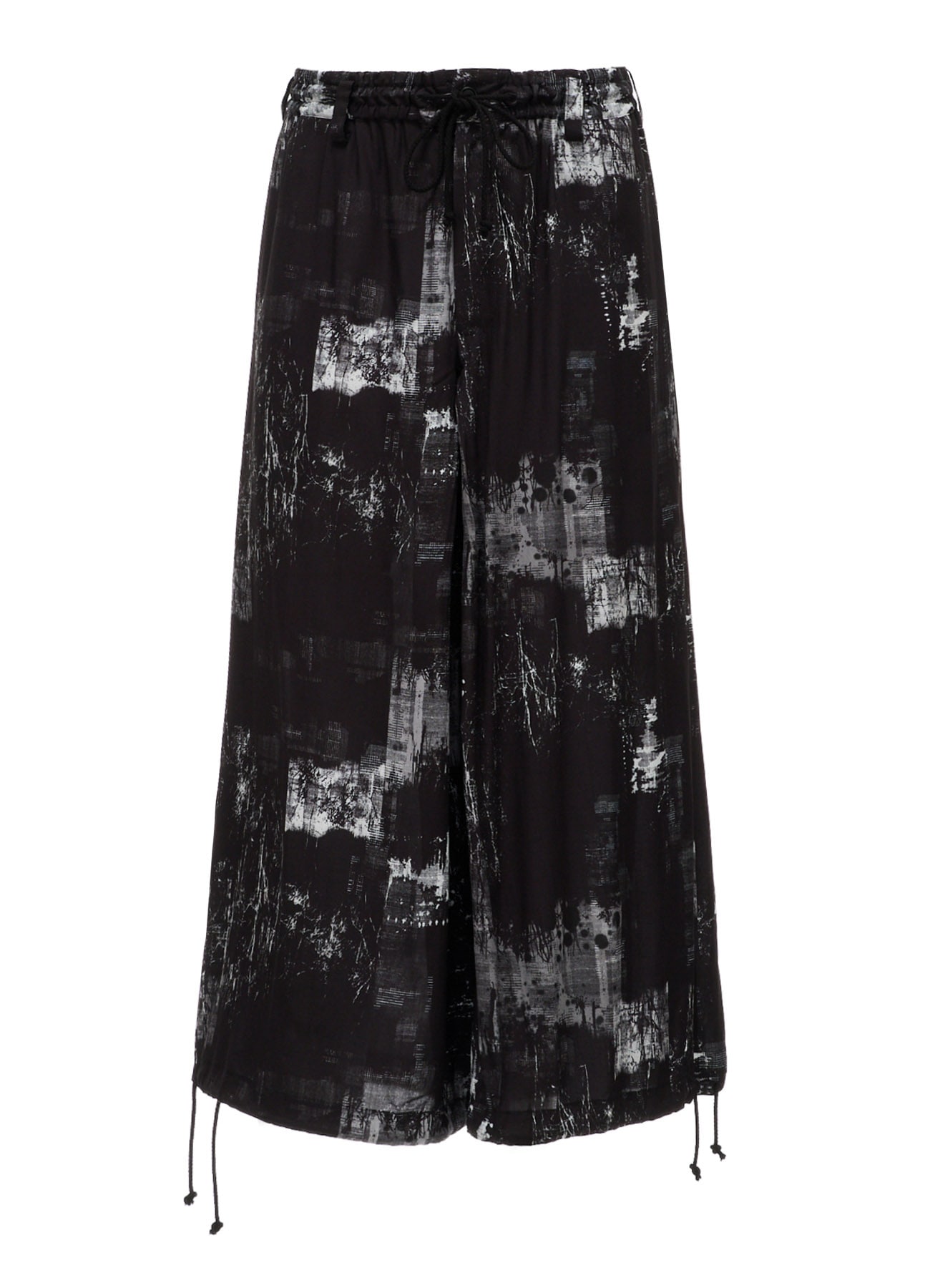 WITHERED BRANCH PRINT RAYON HAKAMA PANTS