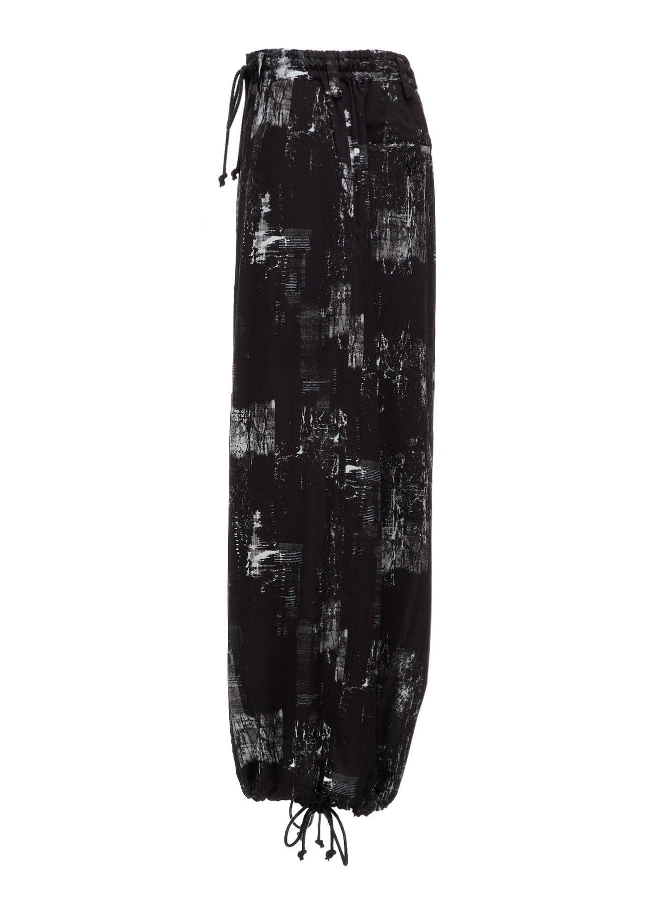 WITHERED BRANCH PRINT RAYON HAKAMA PANTS