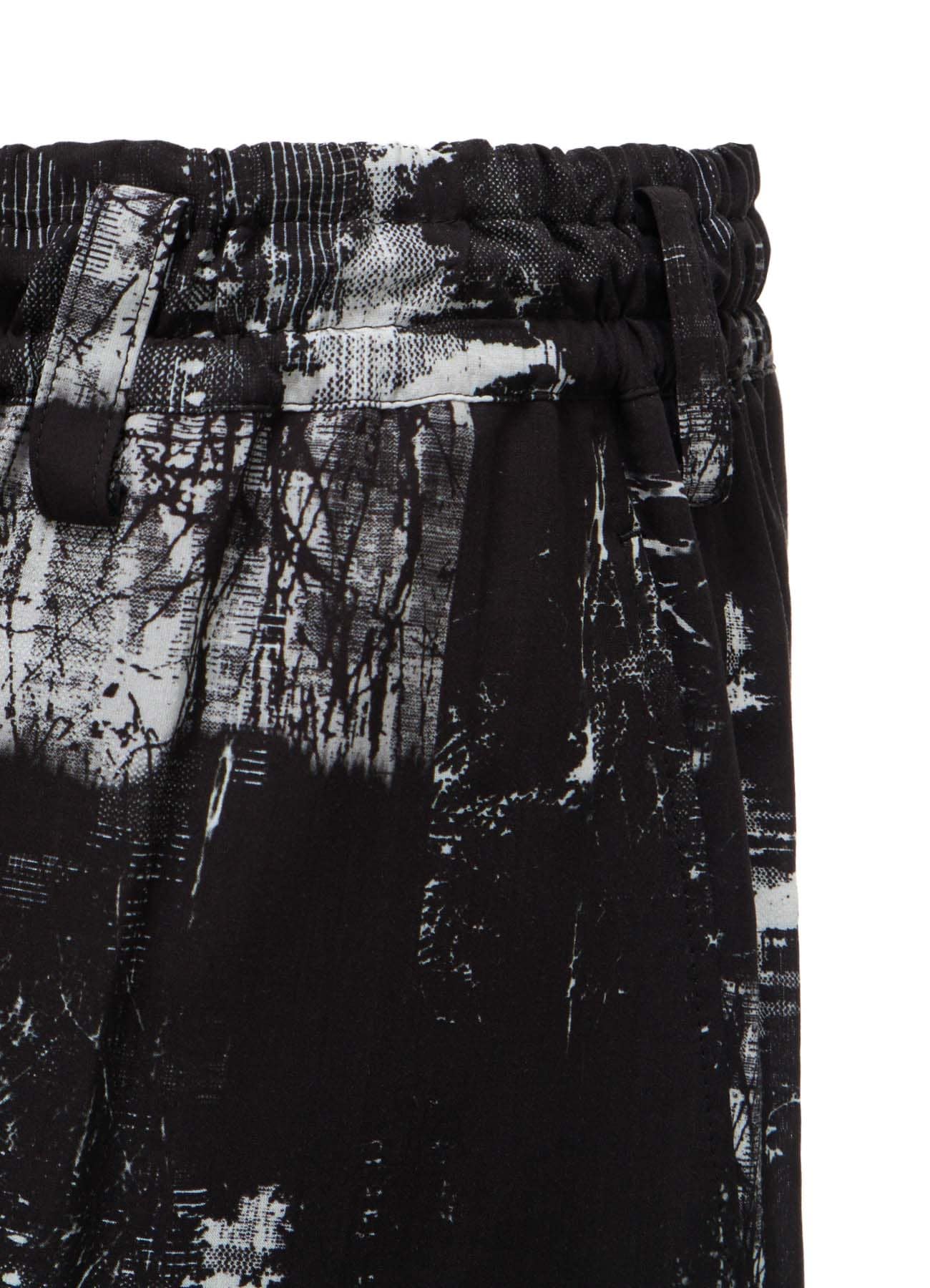 WITHERED BRANCH PRINT RAYON HAKAMA PANTS
