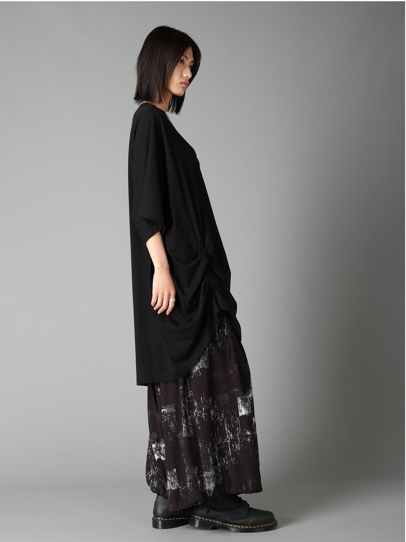 WITHERED BRANCH PRINT RAYON HAKAMA PANTS
